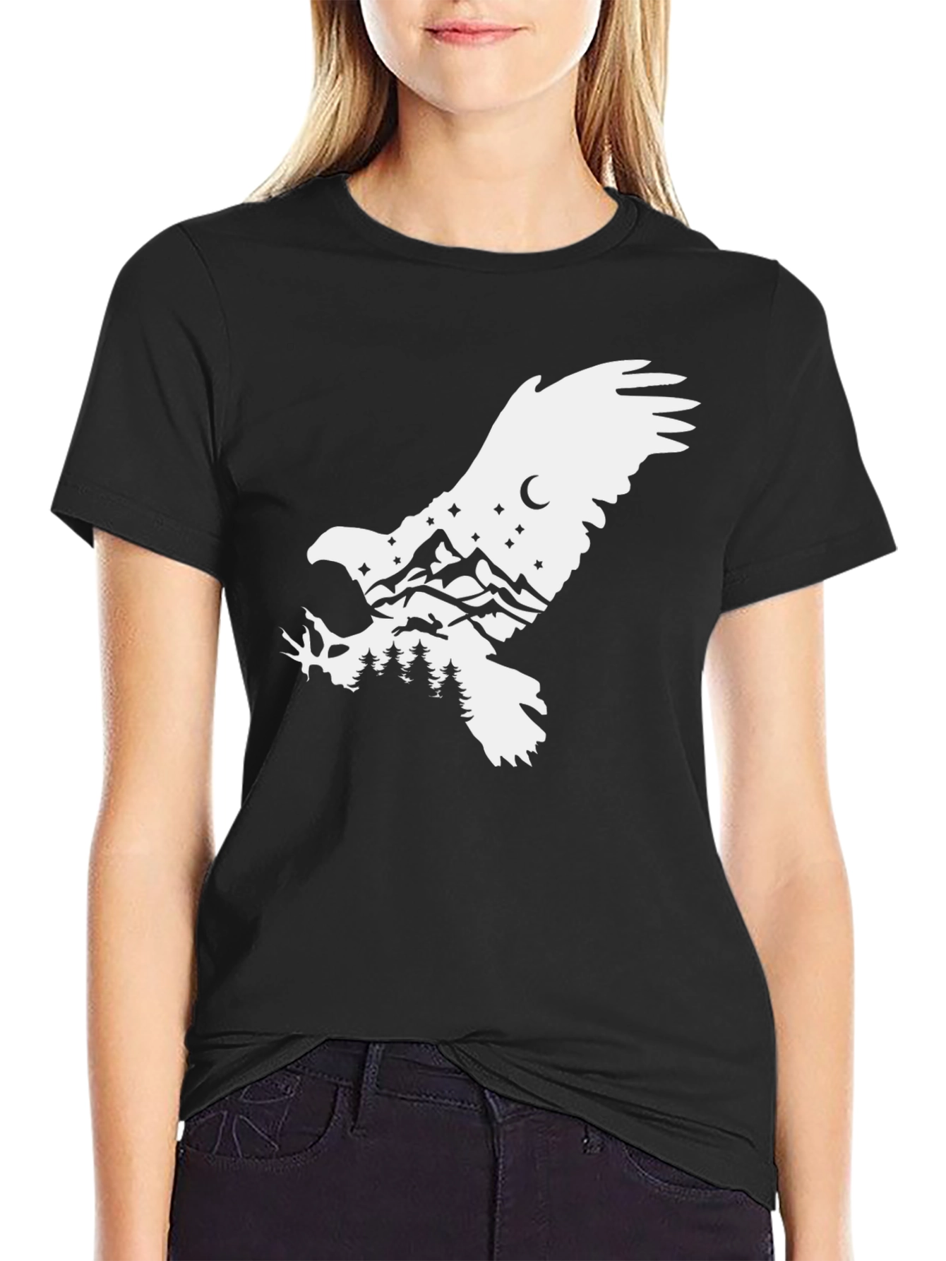 Black Eagle Mountain Graphic Tee - Nature Inspired Design view 2