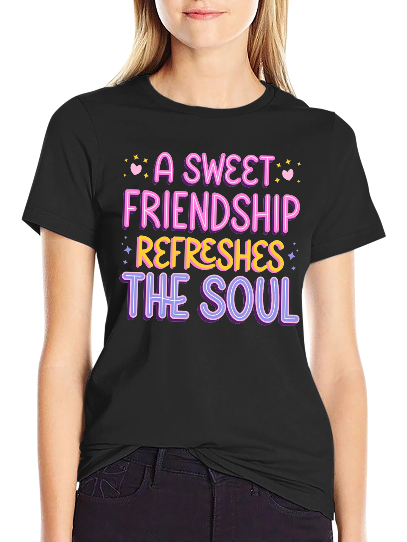 Black A Sweet Friendship Refreshes the Soul Tee view 2