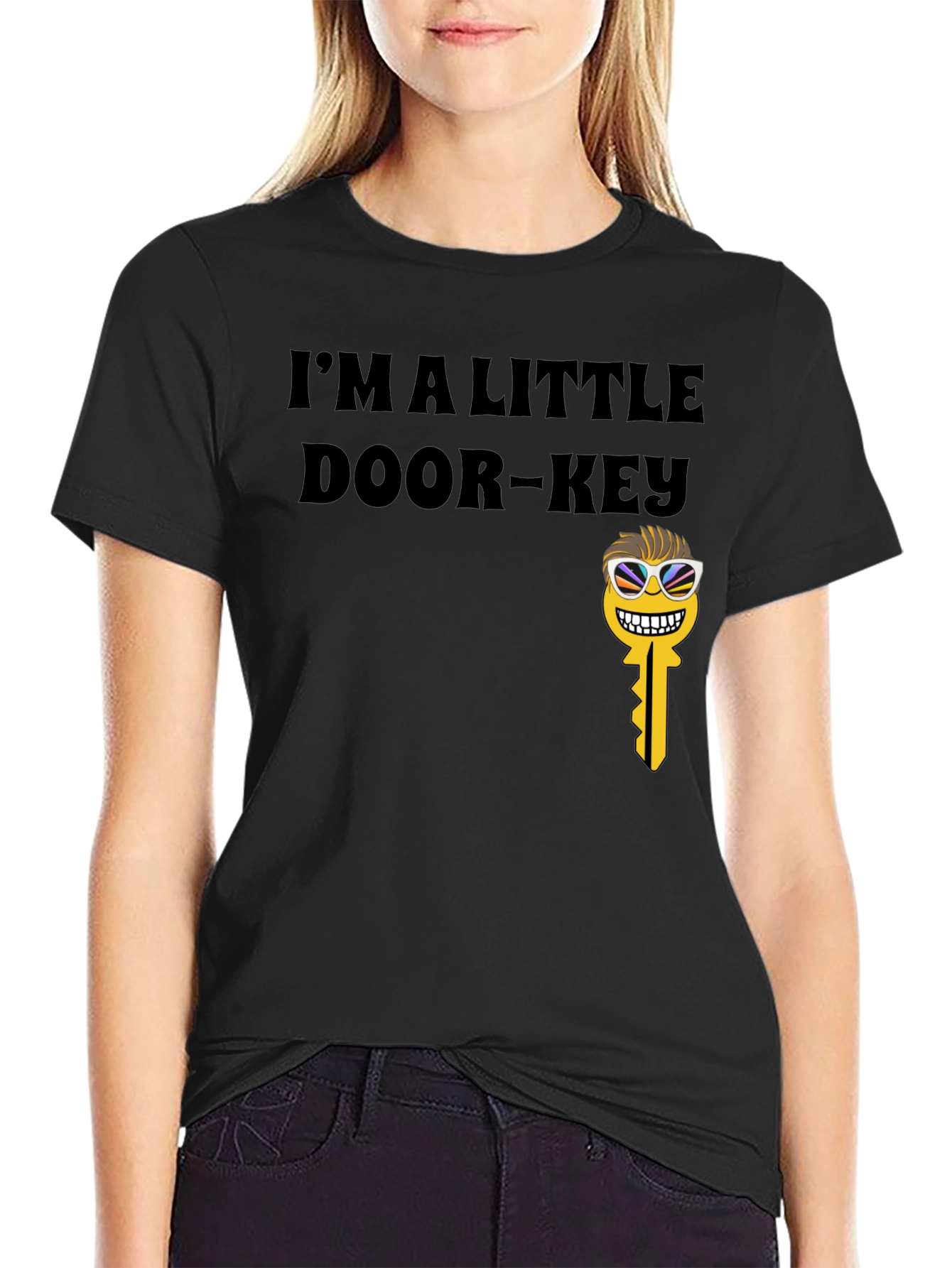 Black I'm A Little Door-Key Graphic Tee view 2