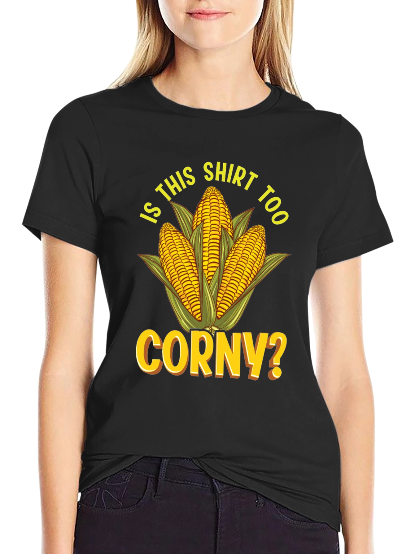 Black Is This Shirt Too Corny? Novelty Graphic Tee view 2