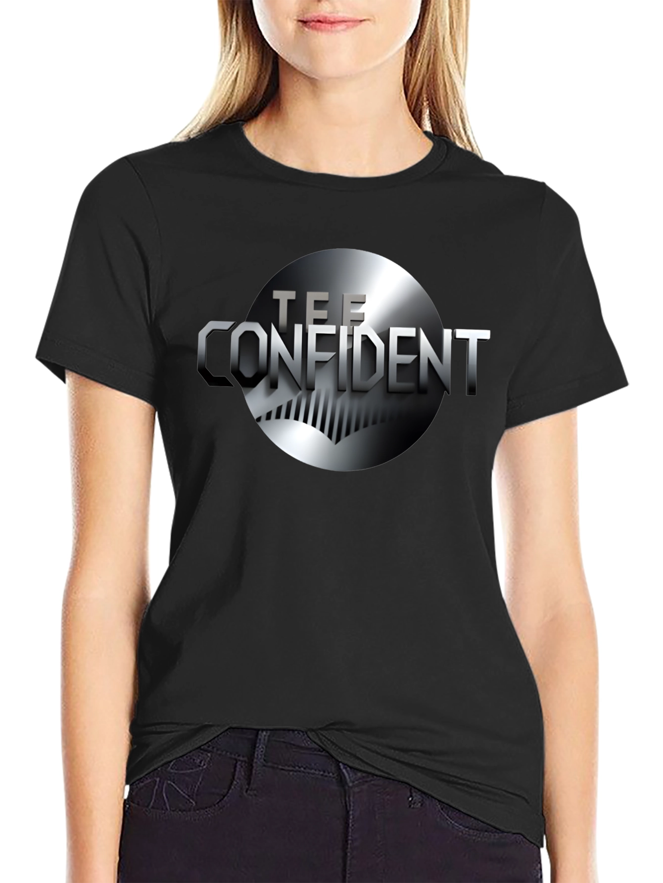 Black Tee Confident Black Graphic T-Shirt - Modern Design view 2