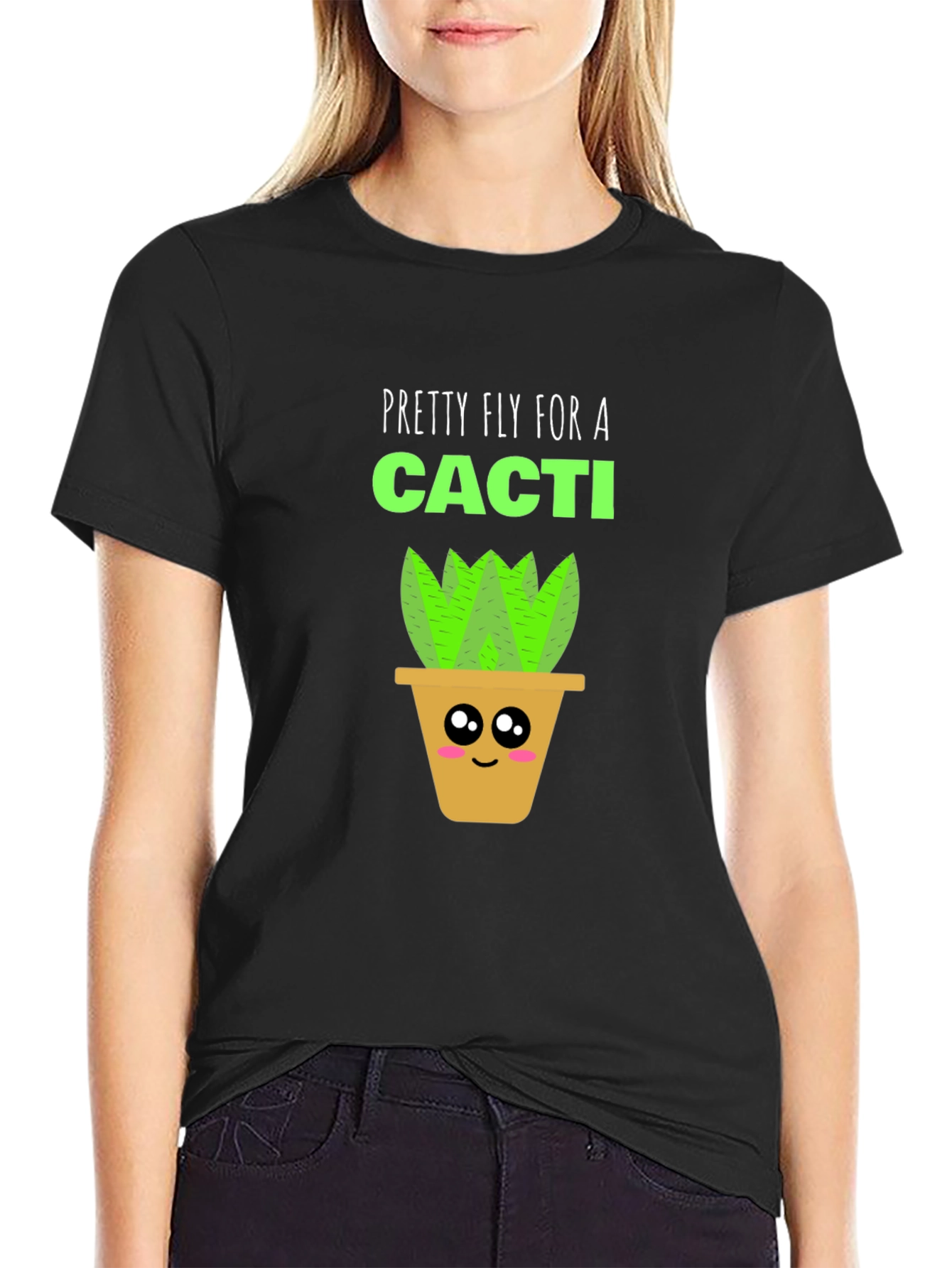 Black Pretty Fly for a Cacti Graphic T-Shirt view 2