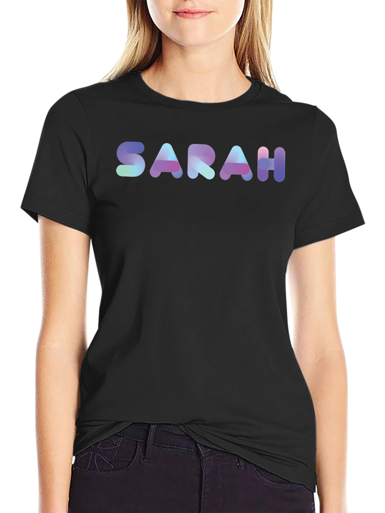 SARAH Custom Name T-Shirt - Unique Gradient Design - 2