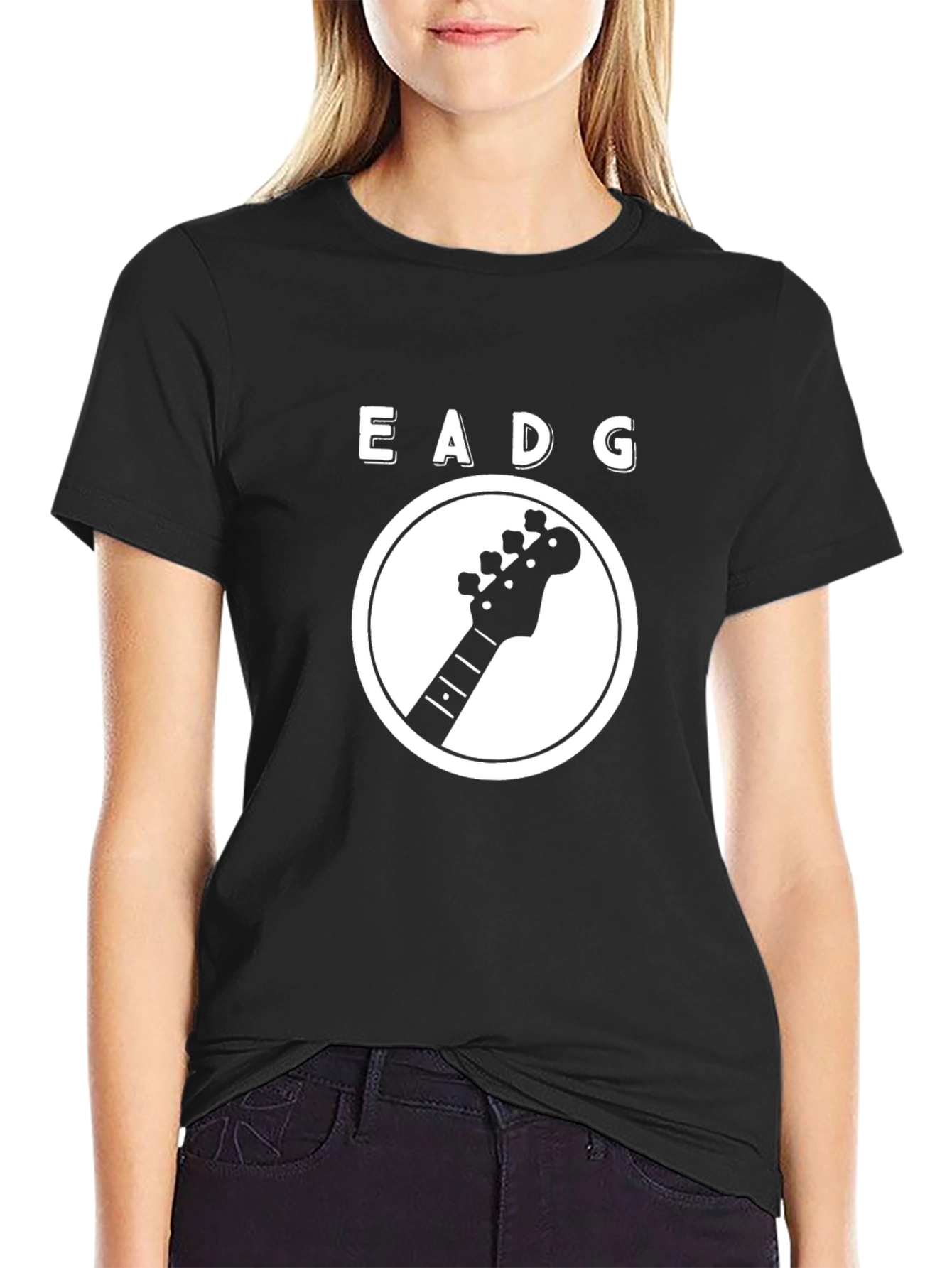 Black Bass Guitar T-Shirt - Musician Apparel view 2
