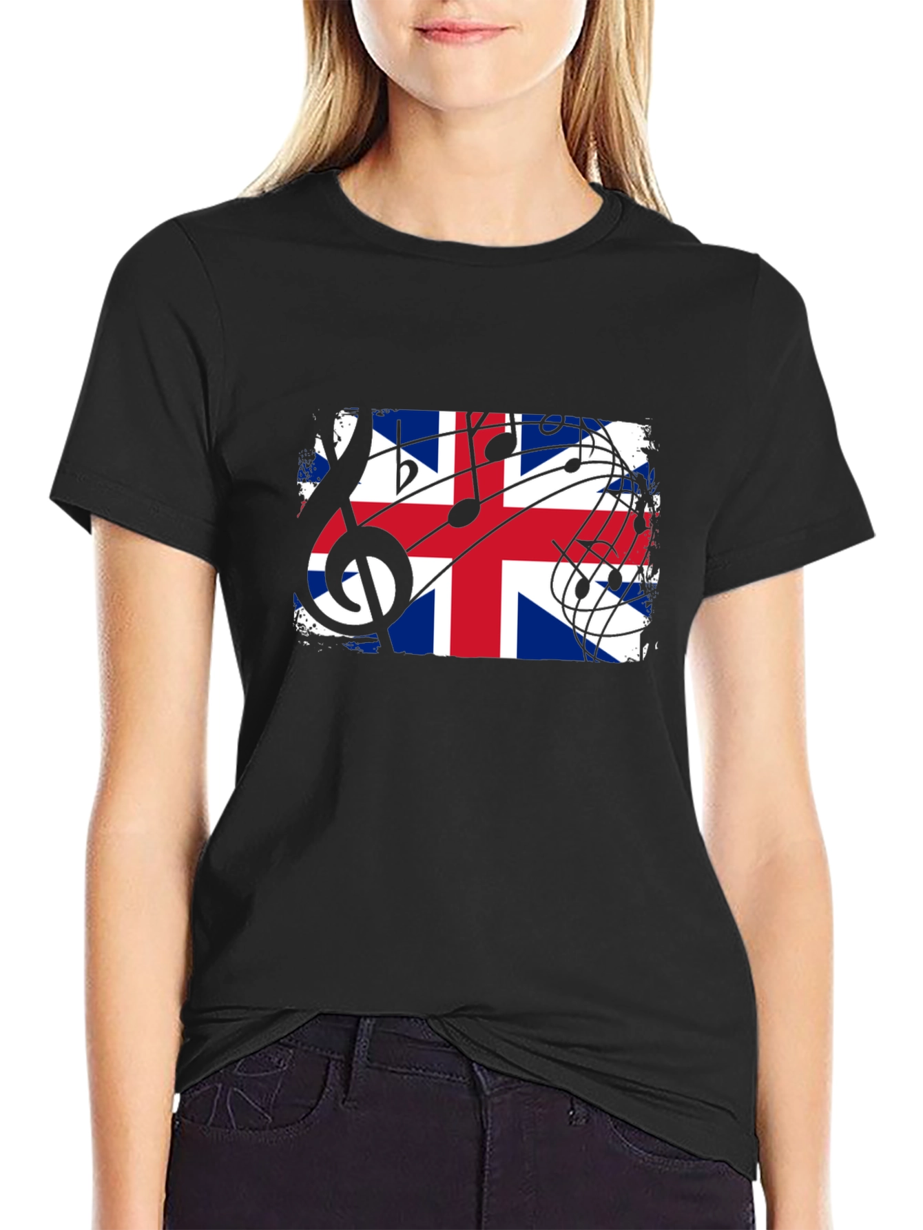 Black Union Jack Music Graphic Tee view 2