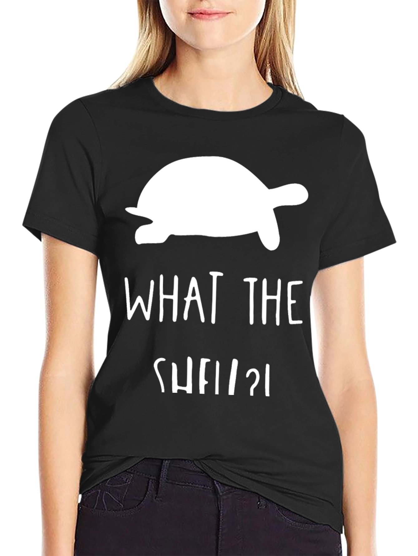 Black What the Shell Turtle T-Shirt view 2