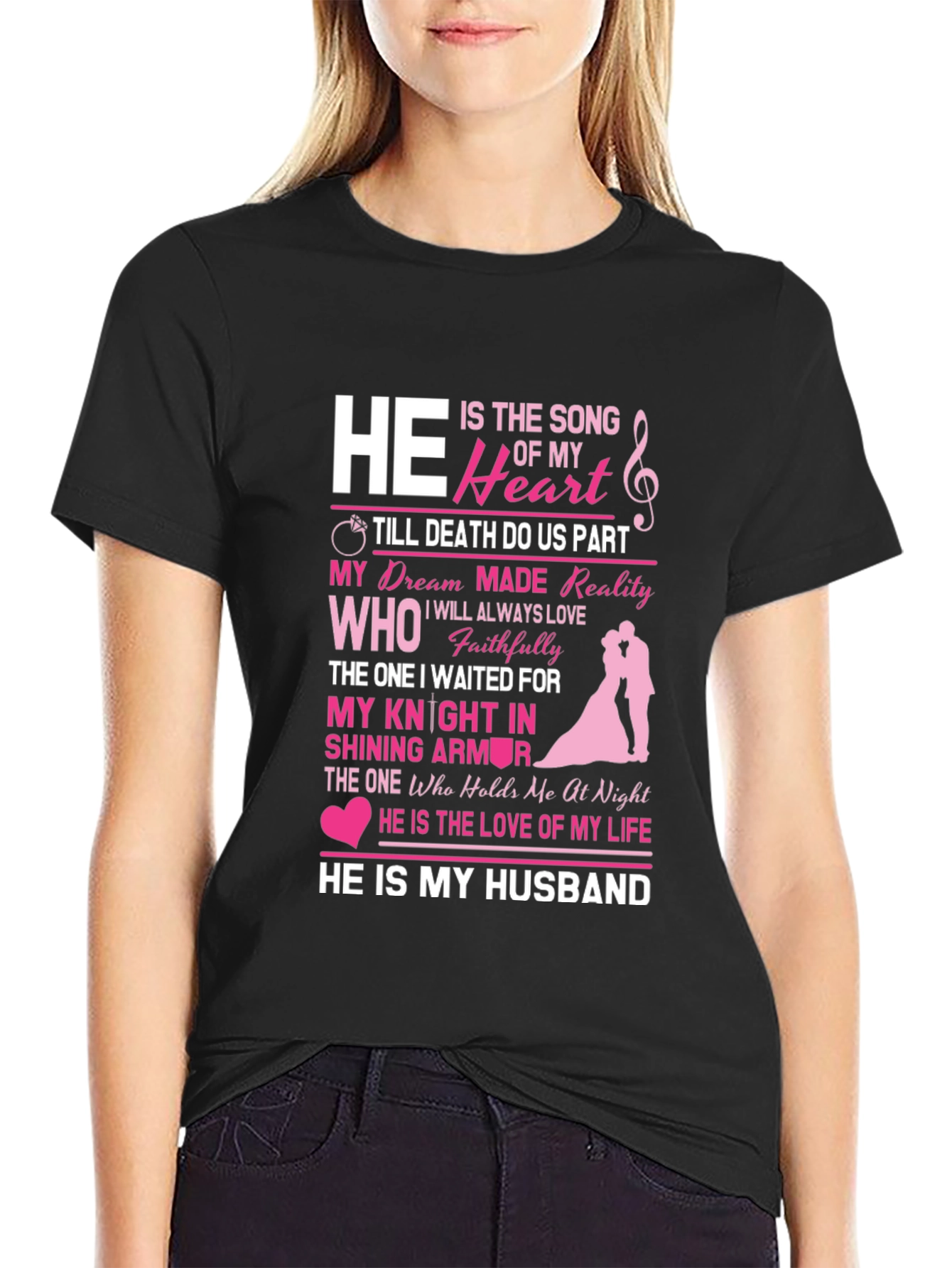 Black He Is My Husband Graphic Tee - Anniversary Gift view 2