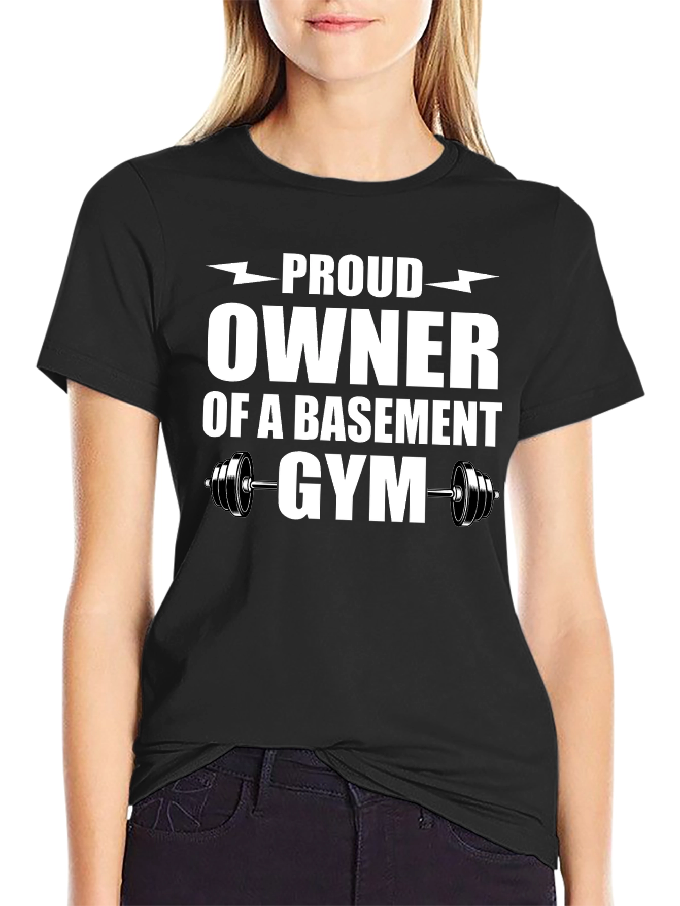 Black Proud Owner Basement Gym T-Shirt view 2