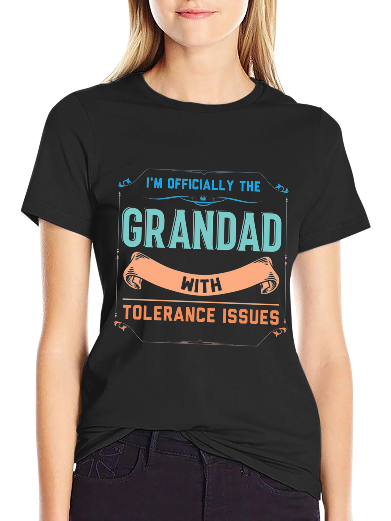 Black Grandad With Tolerance Issues - Funny T-Shirt view 2