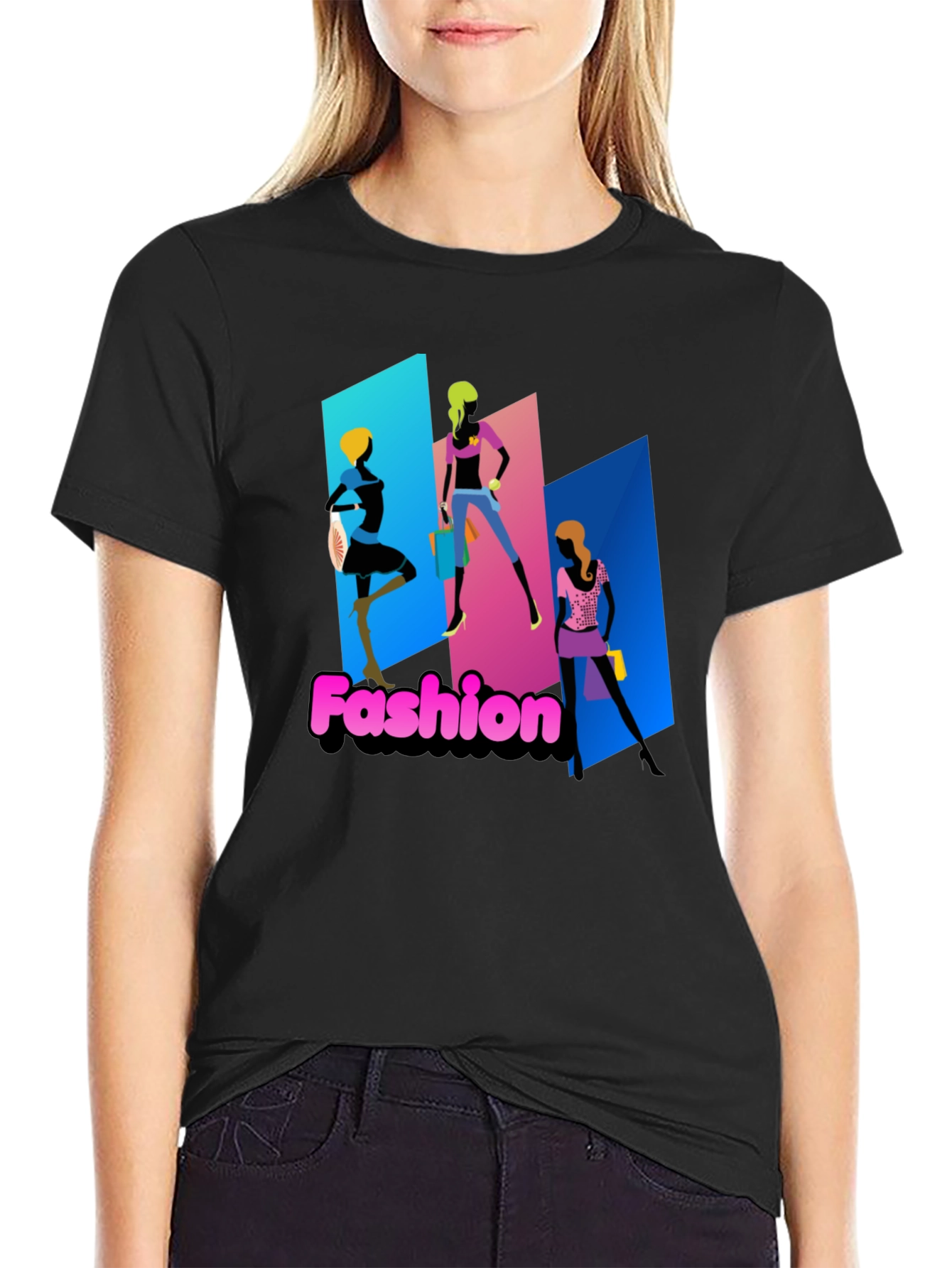 Black Fashion T-Shirt view 2