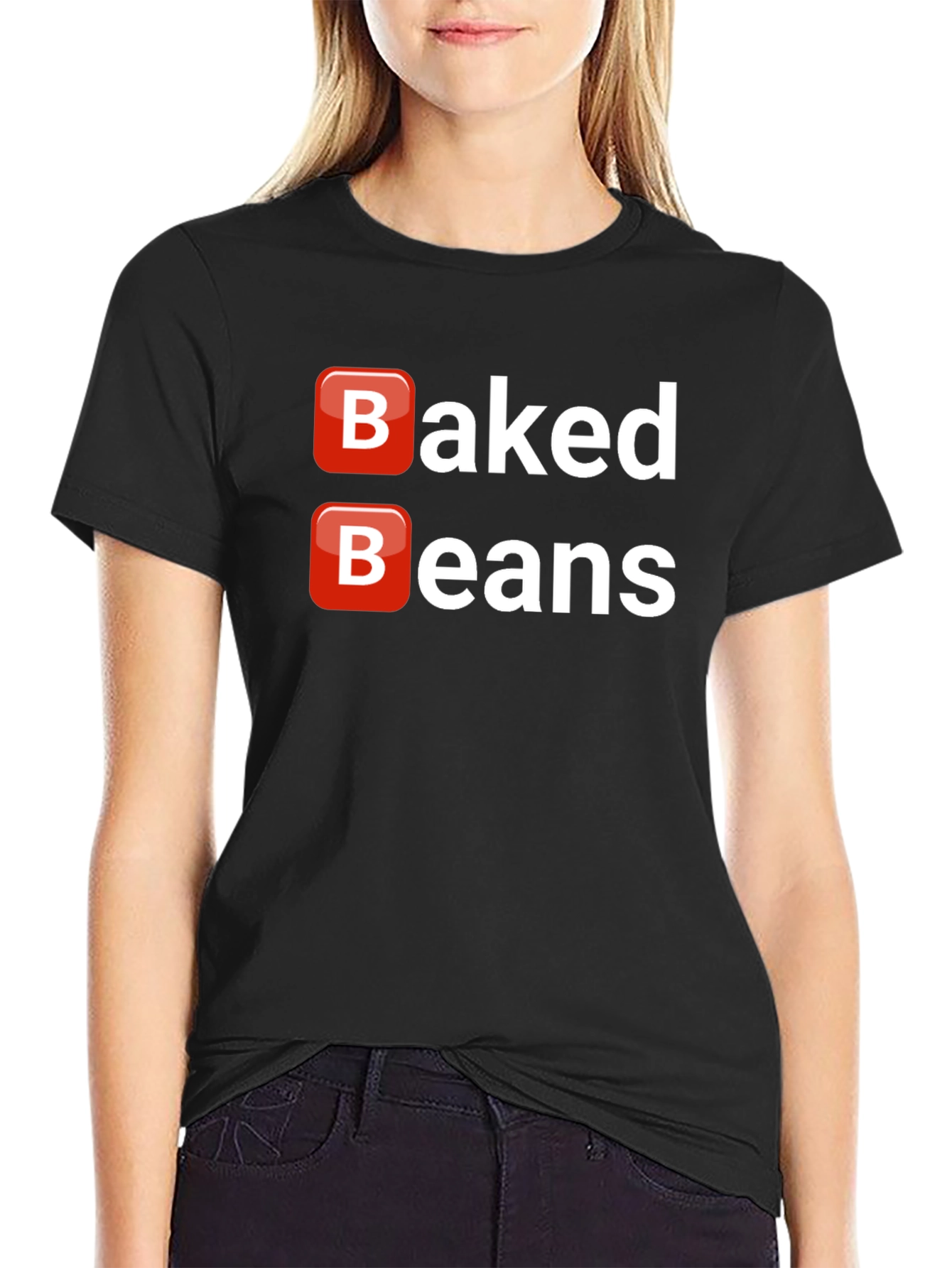 Black Baked Beans T-Shirt - Funny Food Tee view 2