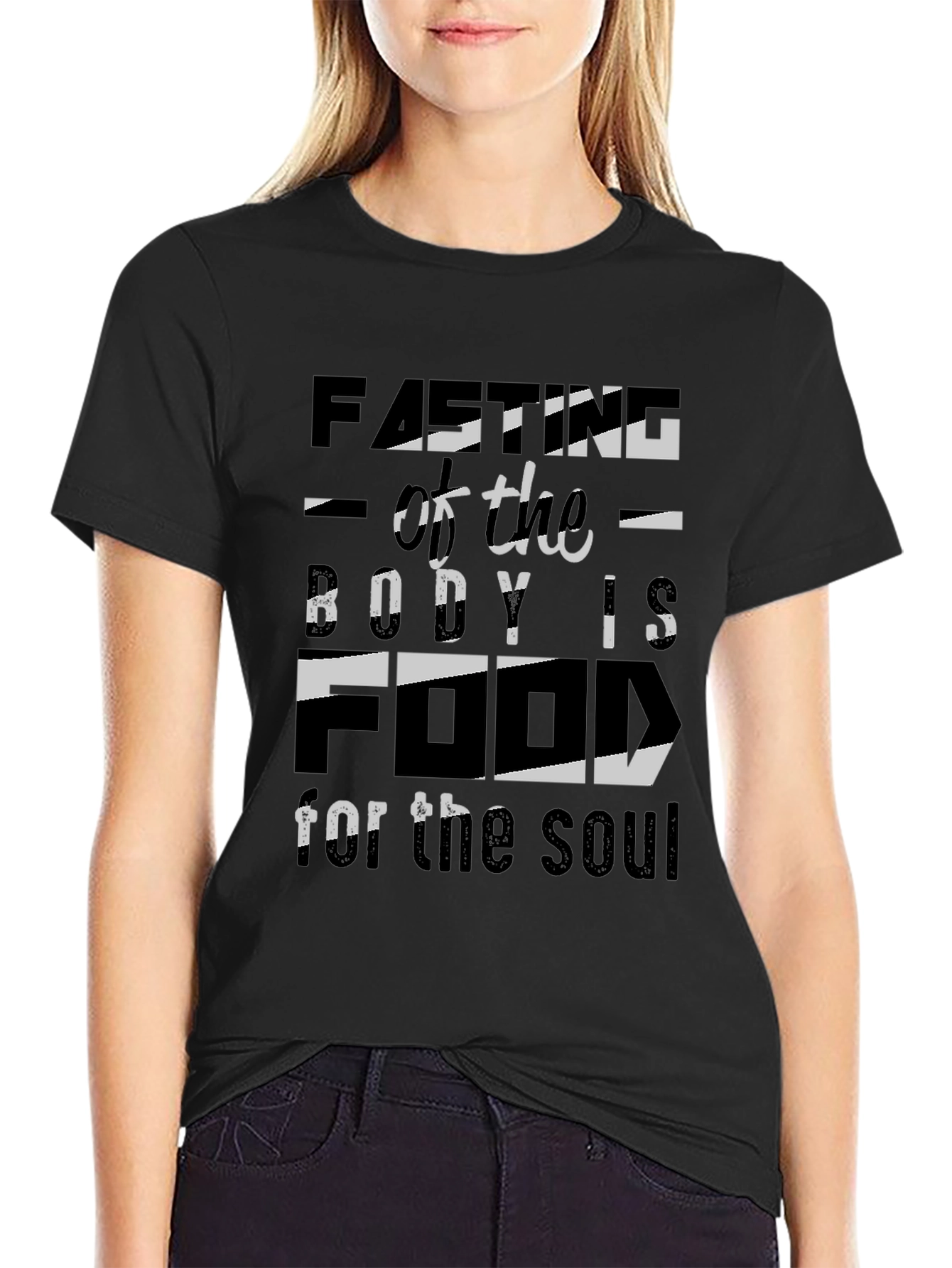 Black Fasting for the Soul Black T-Shirt view 2