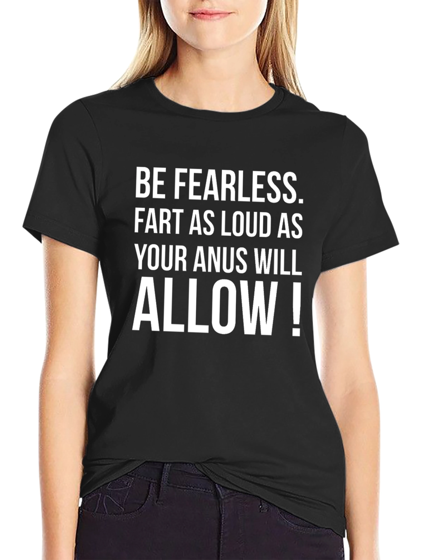 Black Be Fearless Graphic Tee - Bold Statement Shirt view 2