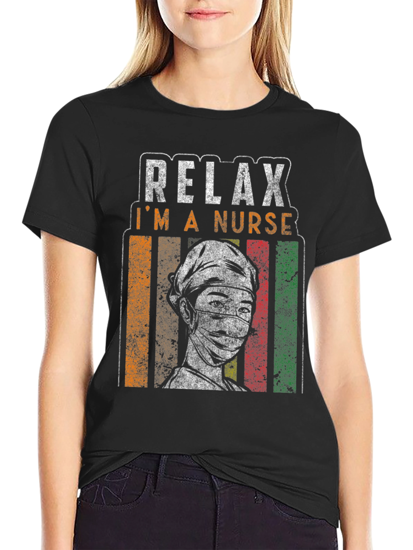 Black Relax I'm A Nurse Graphic Tee view 2