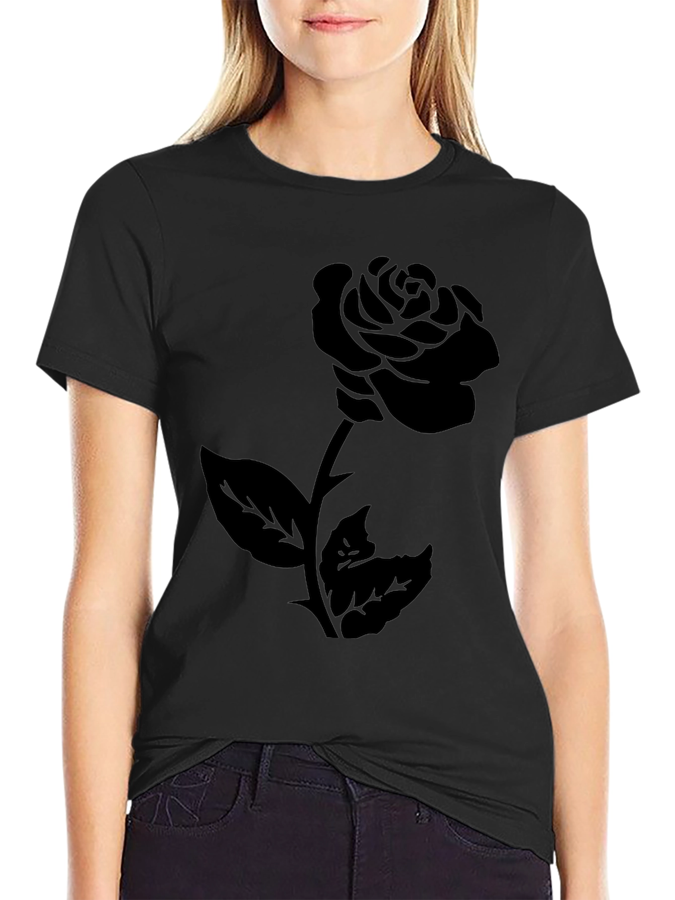 Black Rose Graphic Tee - Mens Black T-Shirt view 2