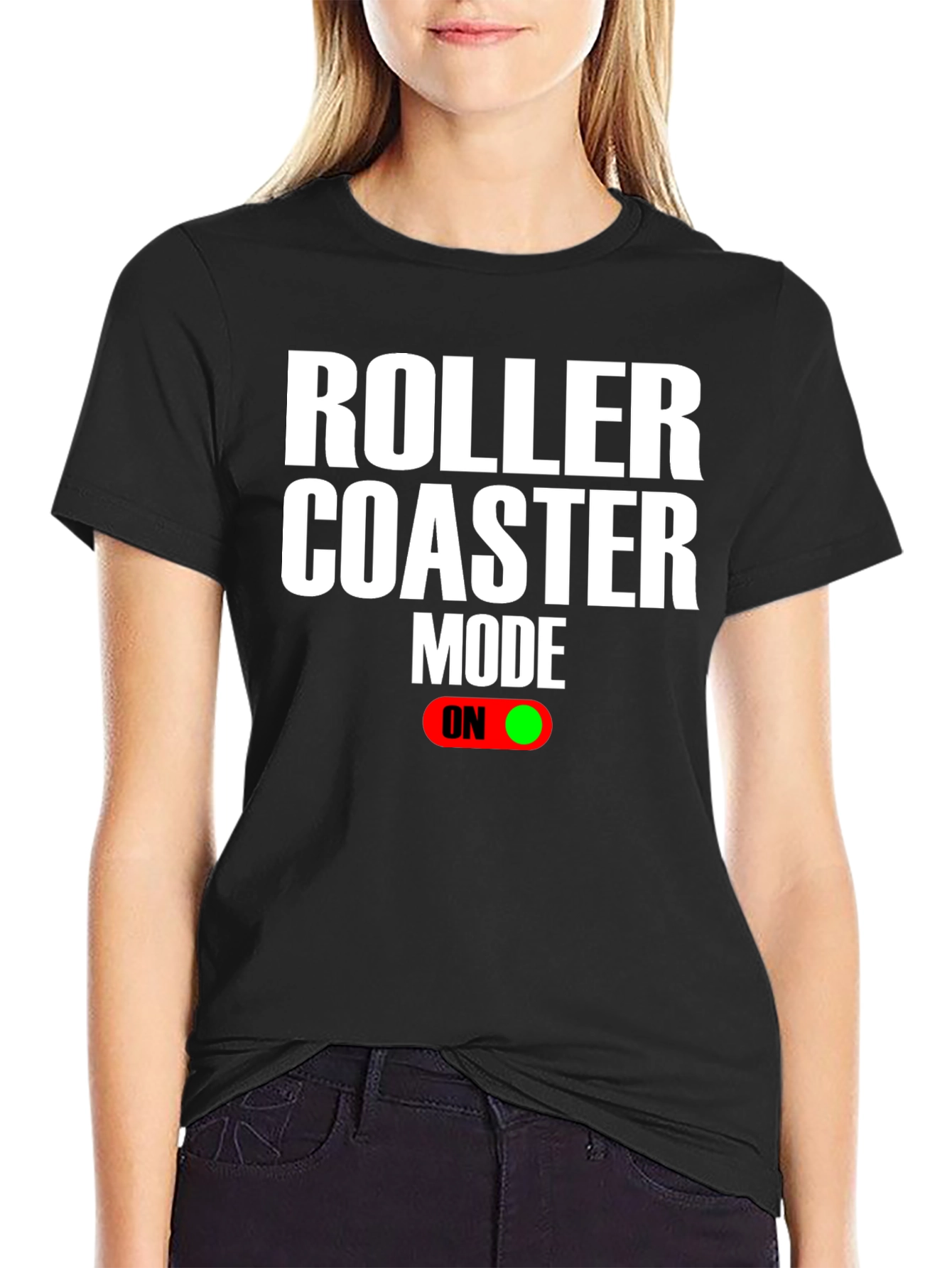 Black Roller Coaster Mode On T-Shirt view 2