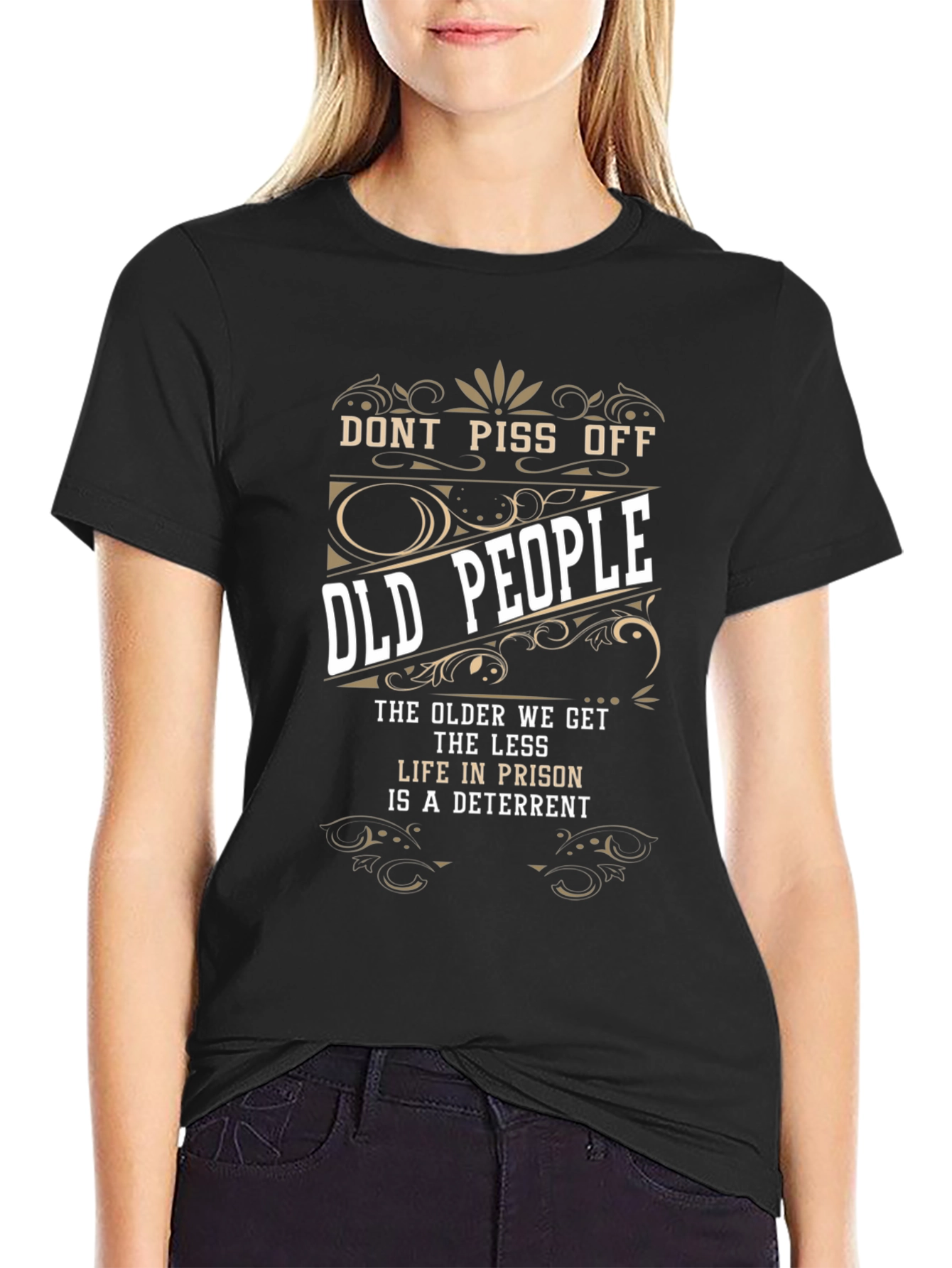 Black Don't Piss Off Old People Graphic Tee view 2