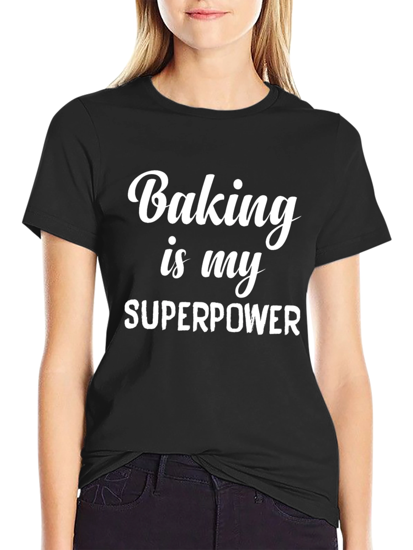 Black Baking is My Superpower T-Shirt - Baker Gift view 2
