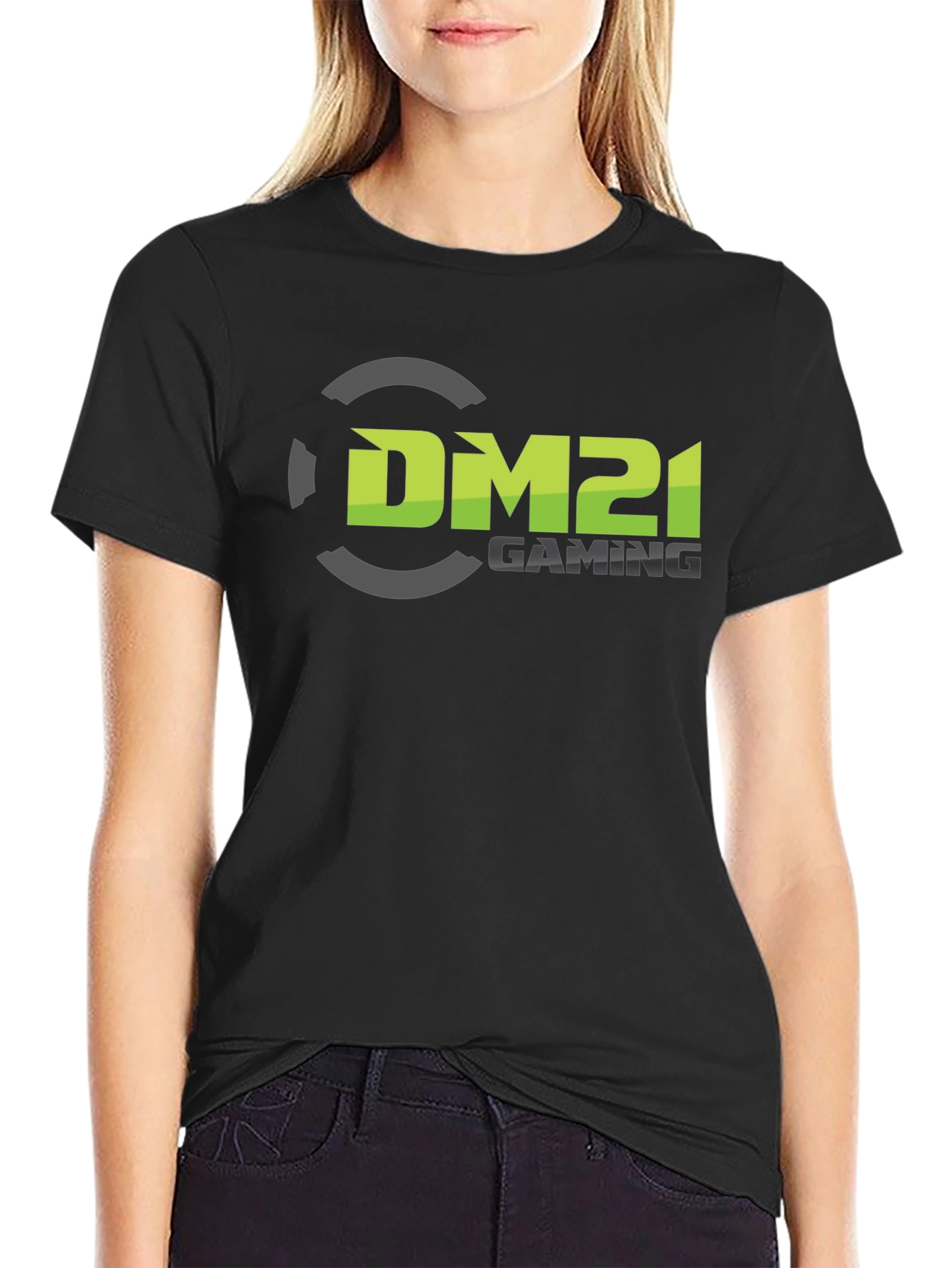 Black DM21 Gaming Black T-Shirt view 2