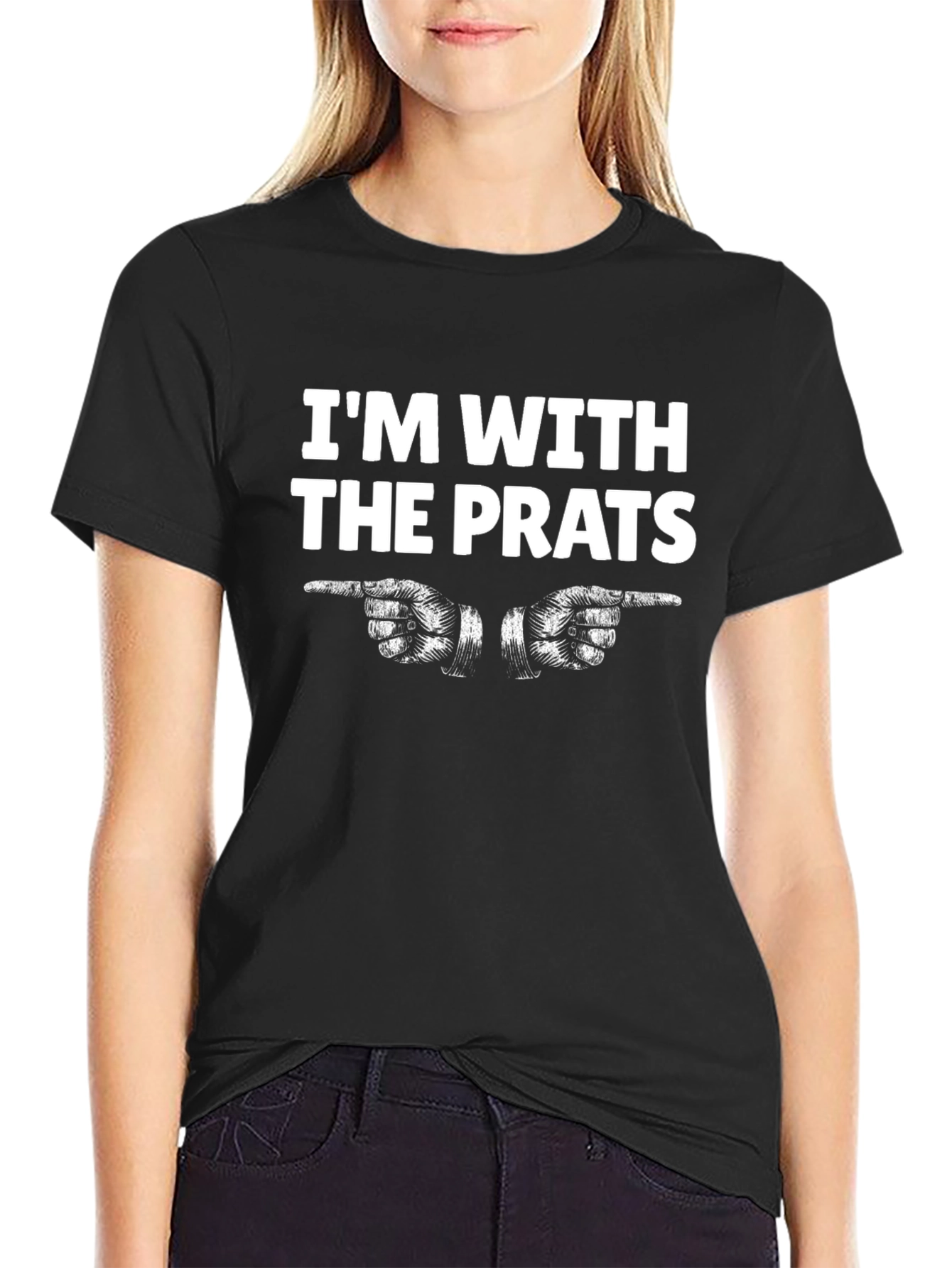 Black I'm With the Prats Funny Novelty T-Shirt view 2