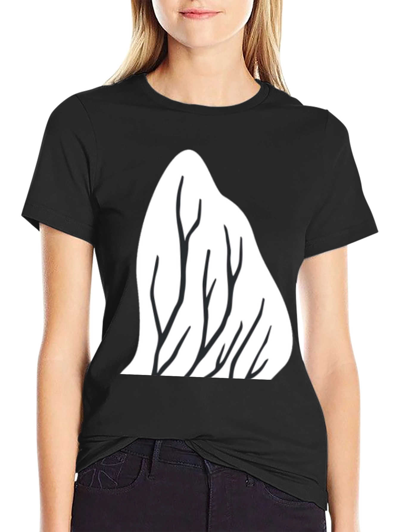 Black Mountain Trees Graphic Tee - Black view 2