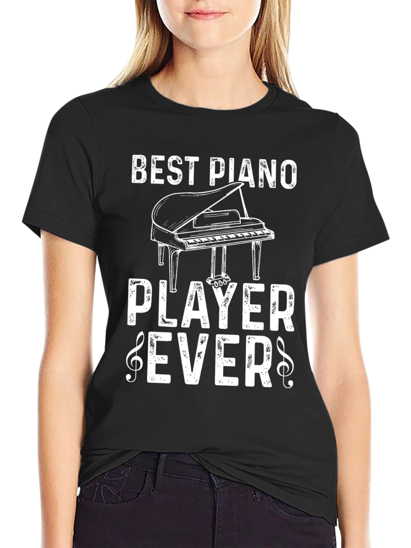Black Best Piano Player Ever Graphic Tee view 2