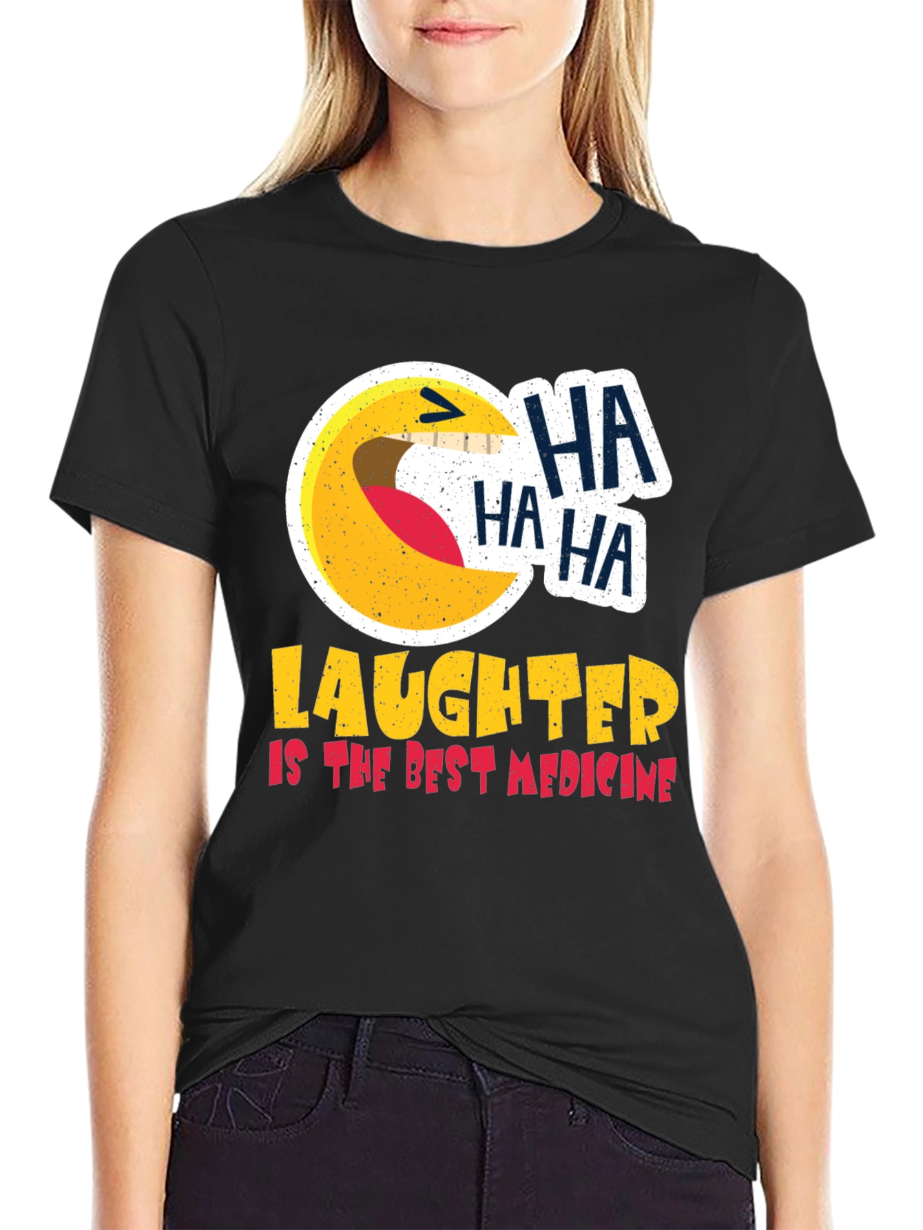 Black Laughter is the Best Medicine Graphic Tee view 2