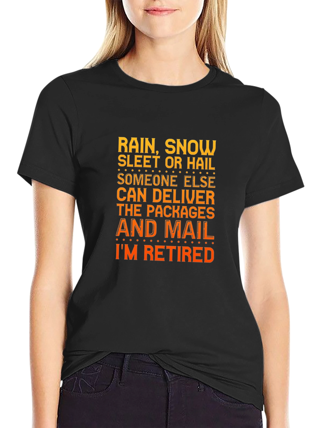 Black Retired Mail Carrier Graphic Tee view 2