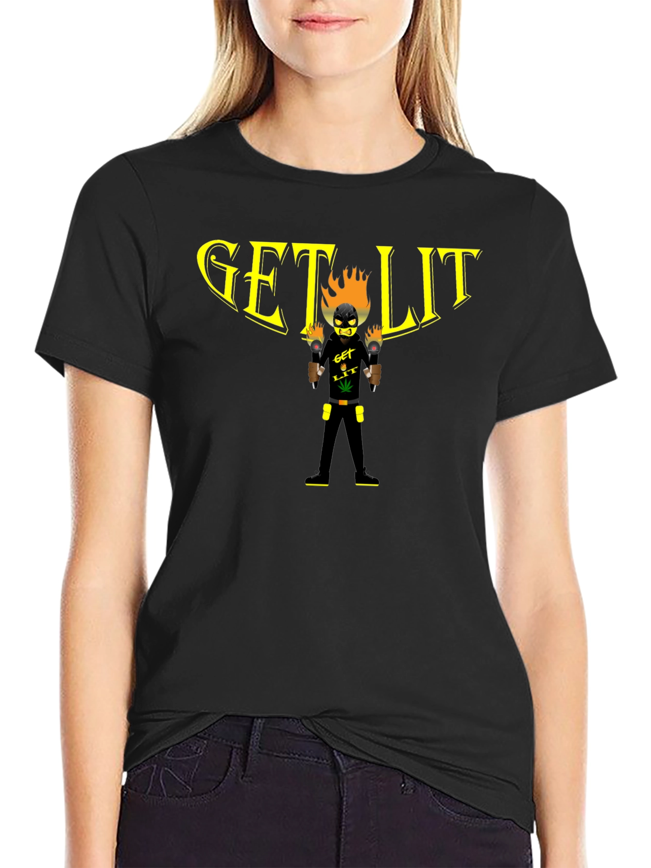Black Get Lit Graphic T-Shirt - Black view 2