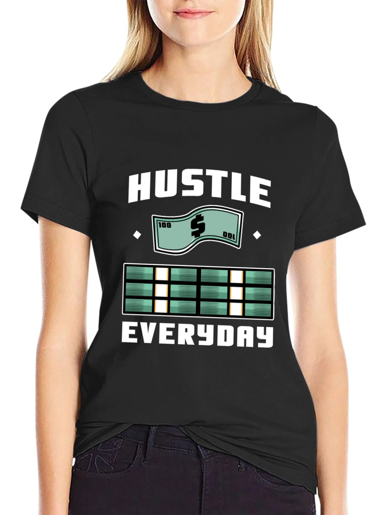 Black Hustle Everyday Graphic T-Shirt view 2