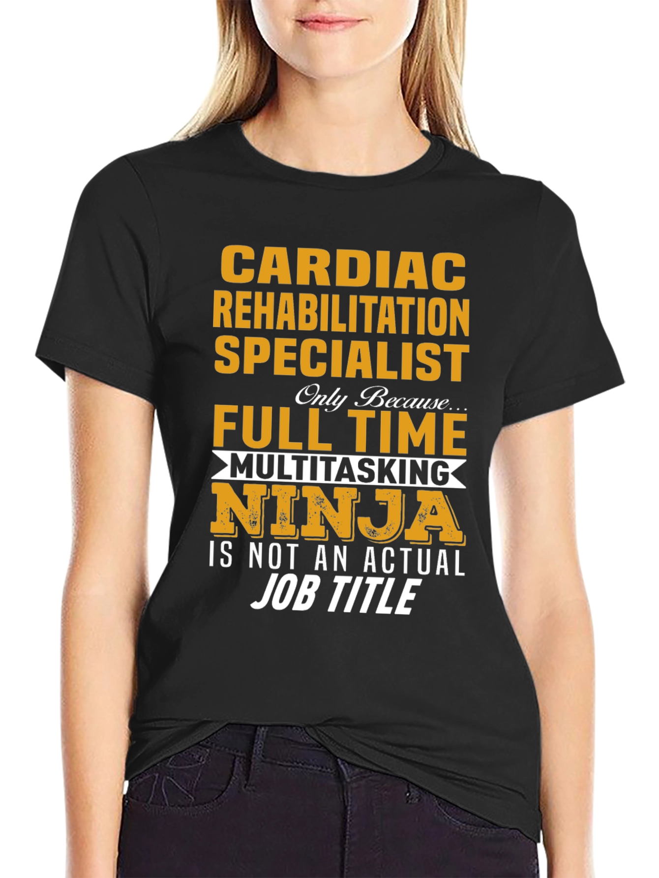 Black Cardiac Rehab Specialist T-Shirt Ninja Multitasking view 2