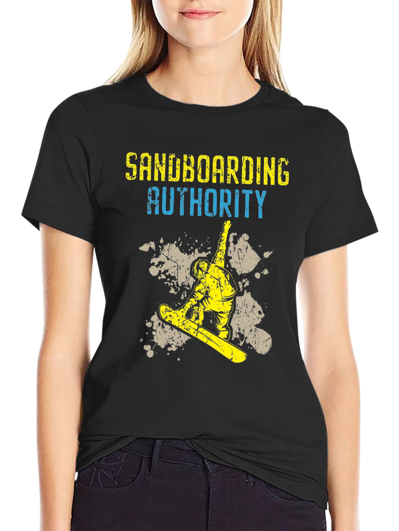 Black Sandboarding Authority Graphic Tee view 2