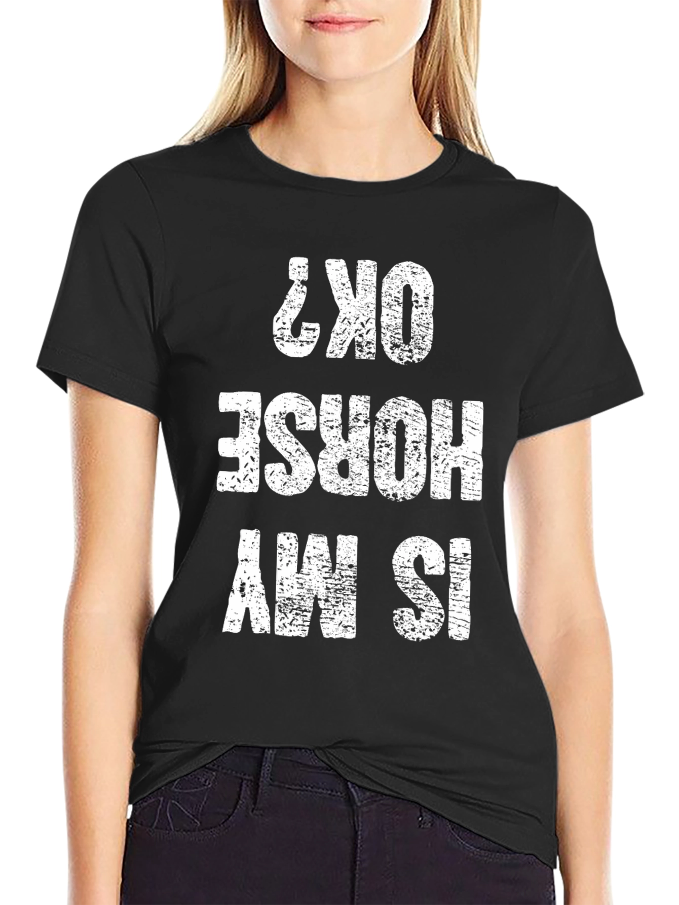 Black Is My Horse OK? Graphic Novelty Tee view 2