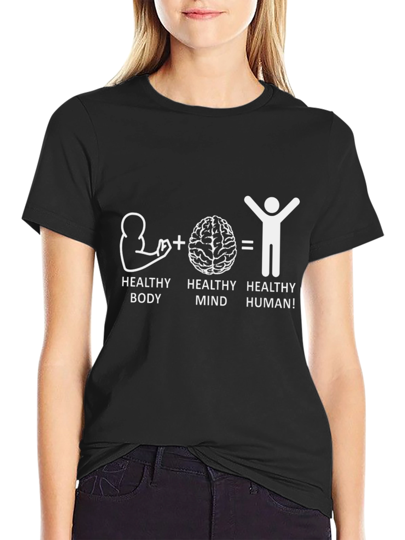 Black Healthy Body Mind Human Graphic Tee view 2