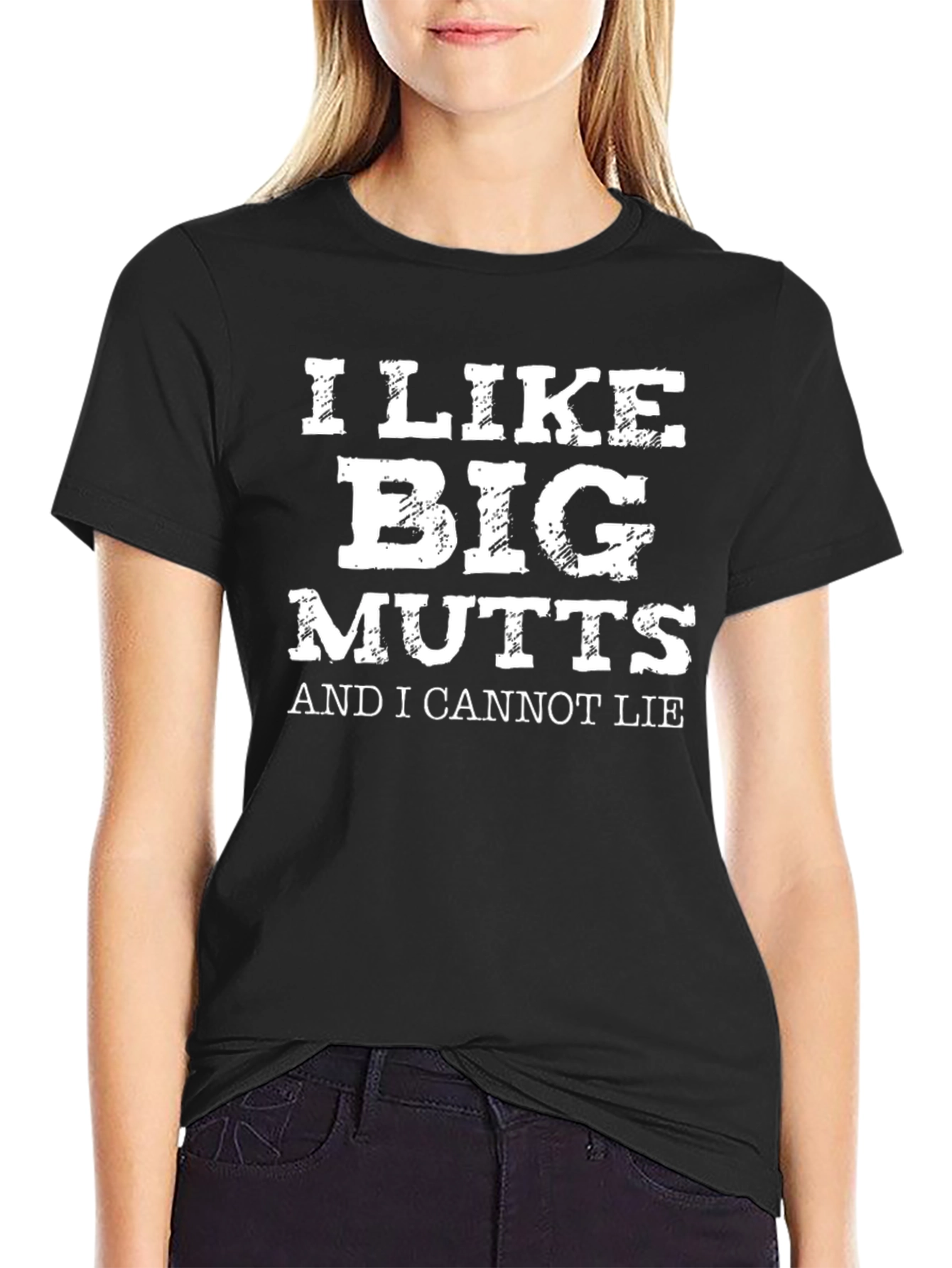 Black I Like Big Mutts Funny Graphic T-Shirt view 2