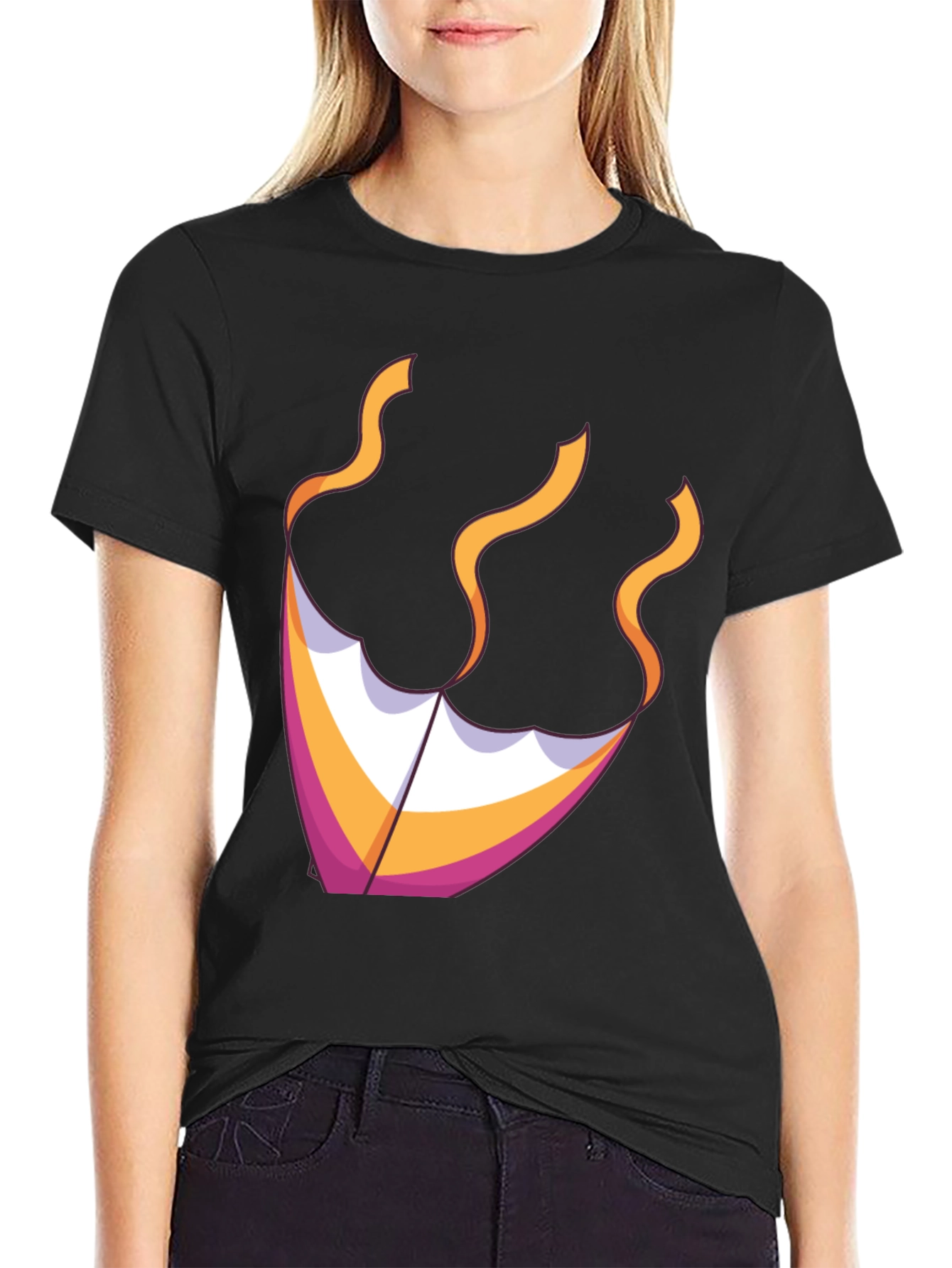 Black Kite Graphic Tee - Black Cotton Blend view 2