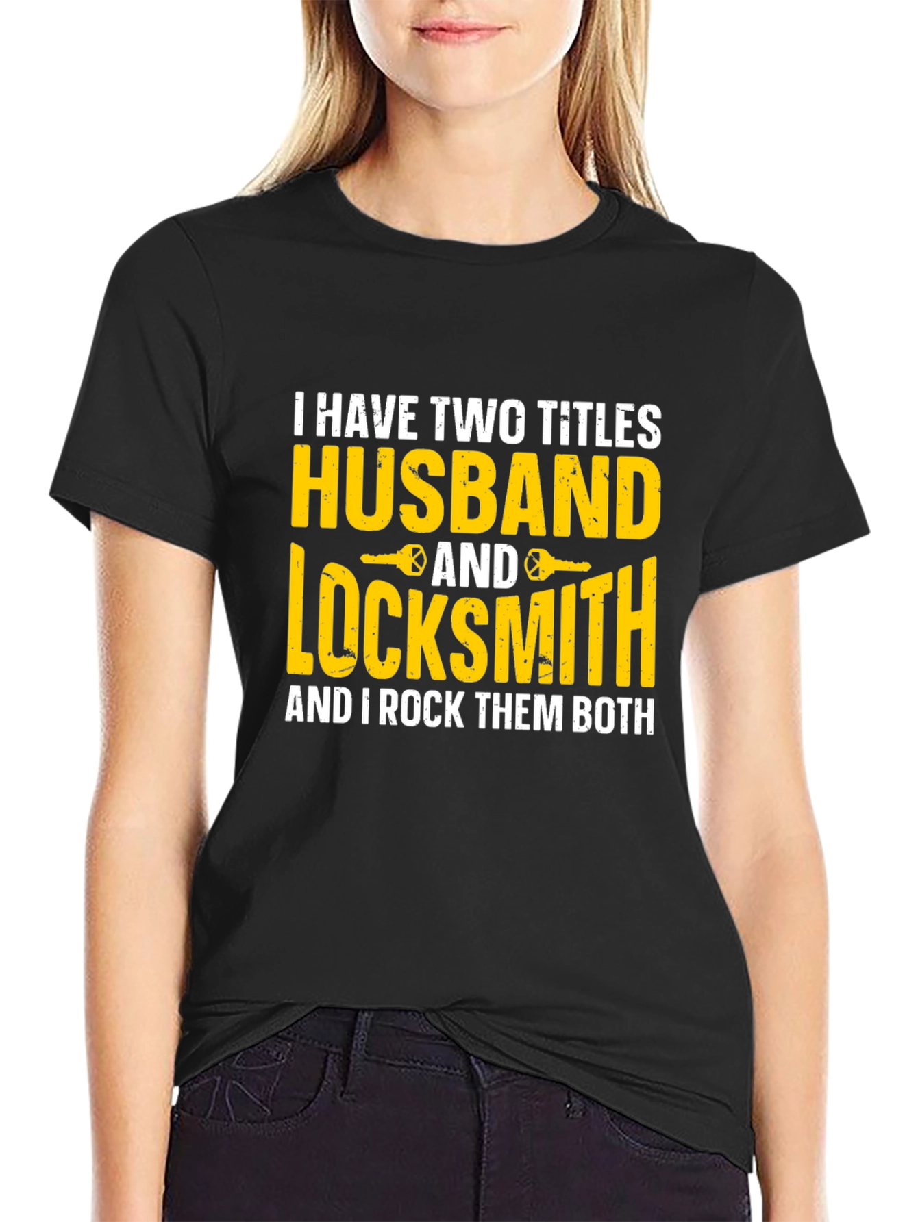 Black Husband & Locksmith Graphic T-Shirt view 2