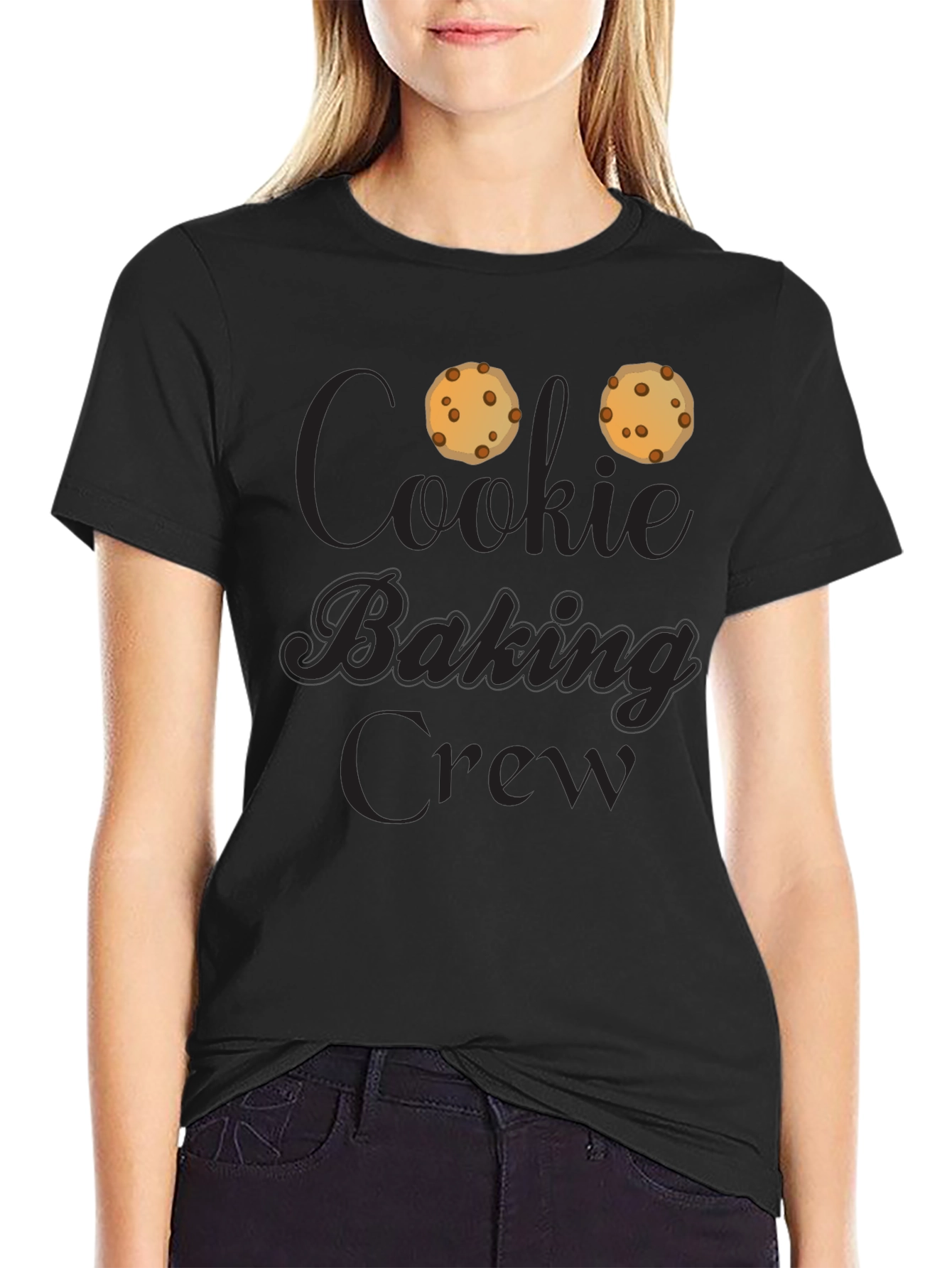 Black Cookie Baking Crew T-Shirt - Black view 2