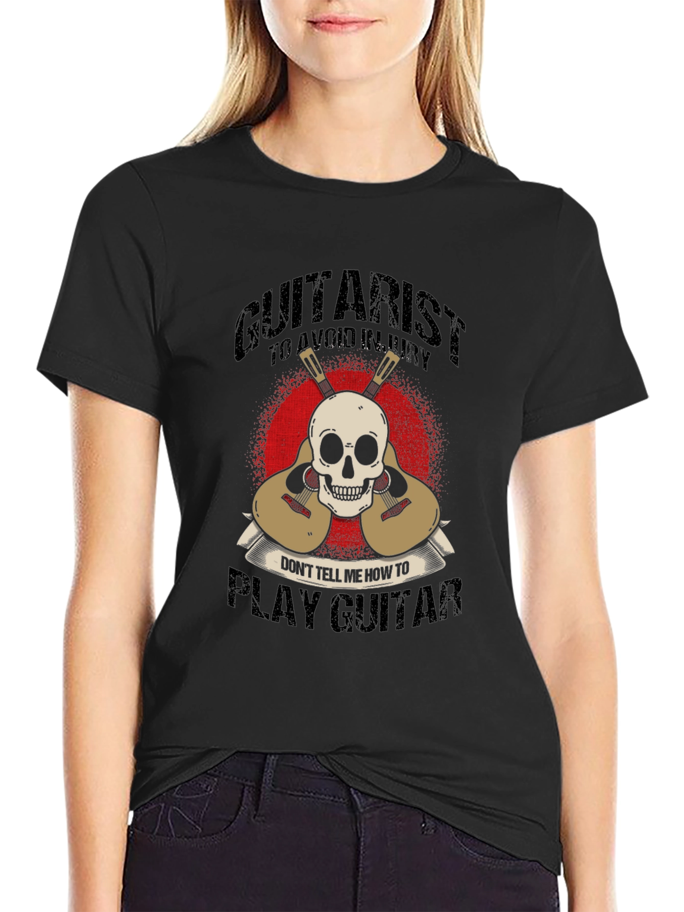 Black Guitarist Skull T-Shirt - Don't Tell Me How to Play view 2