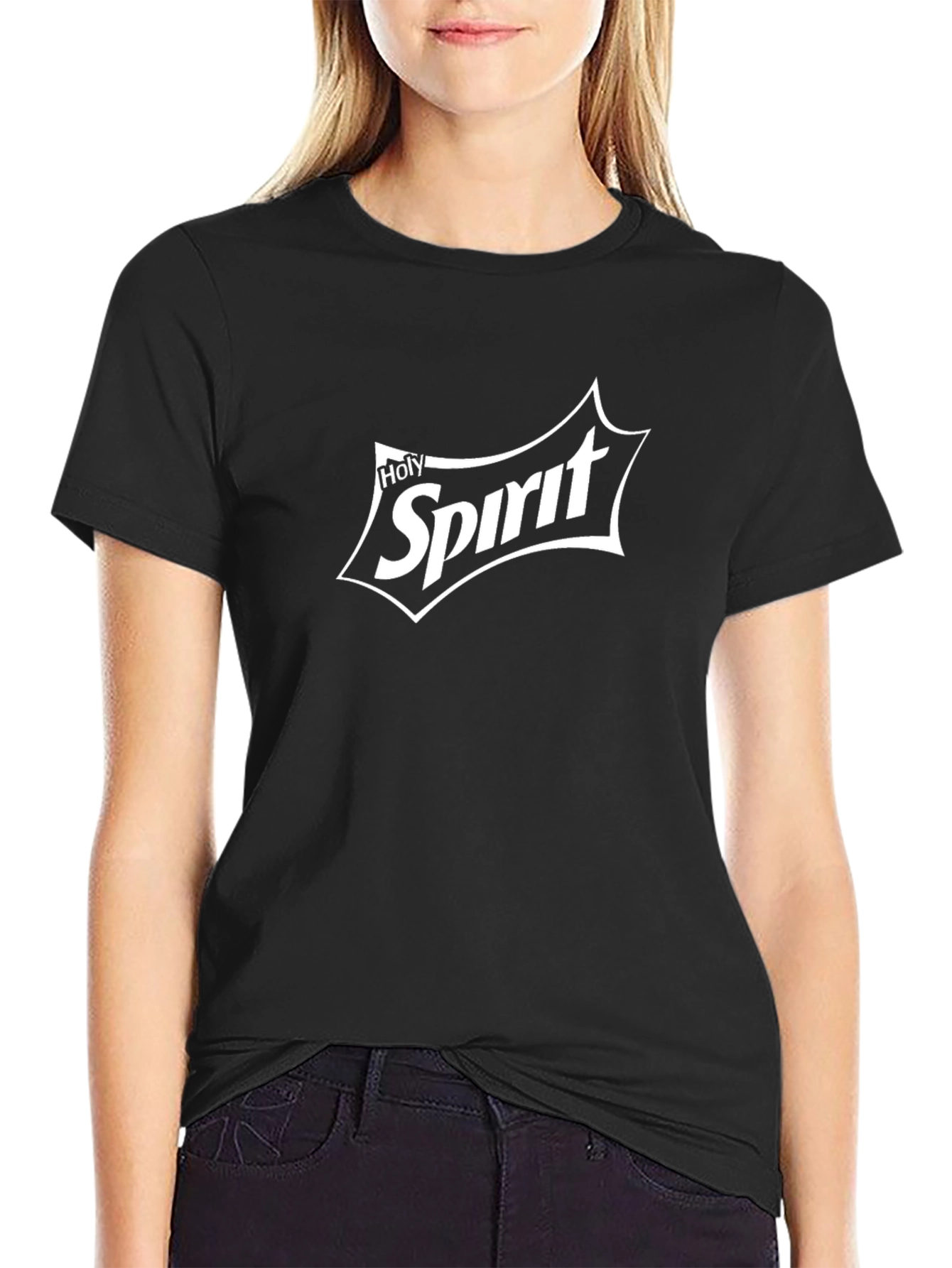 Black Holy Spirit T-Shirt - Black Christian Tee view 2