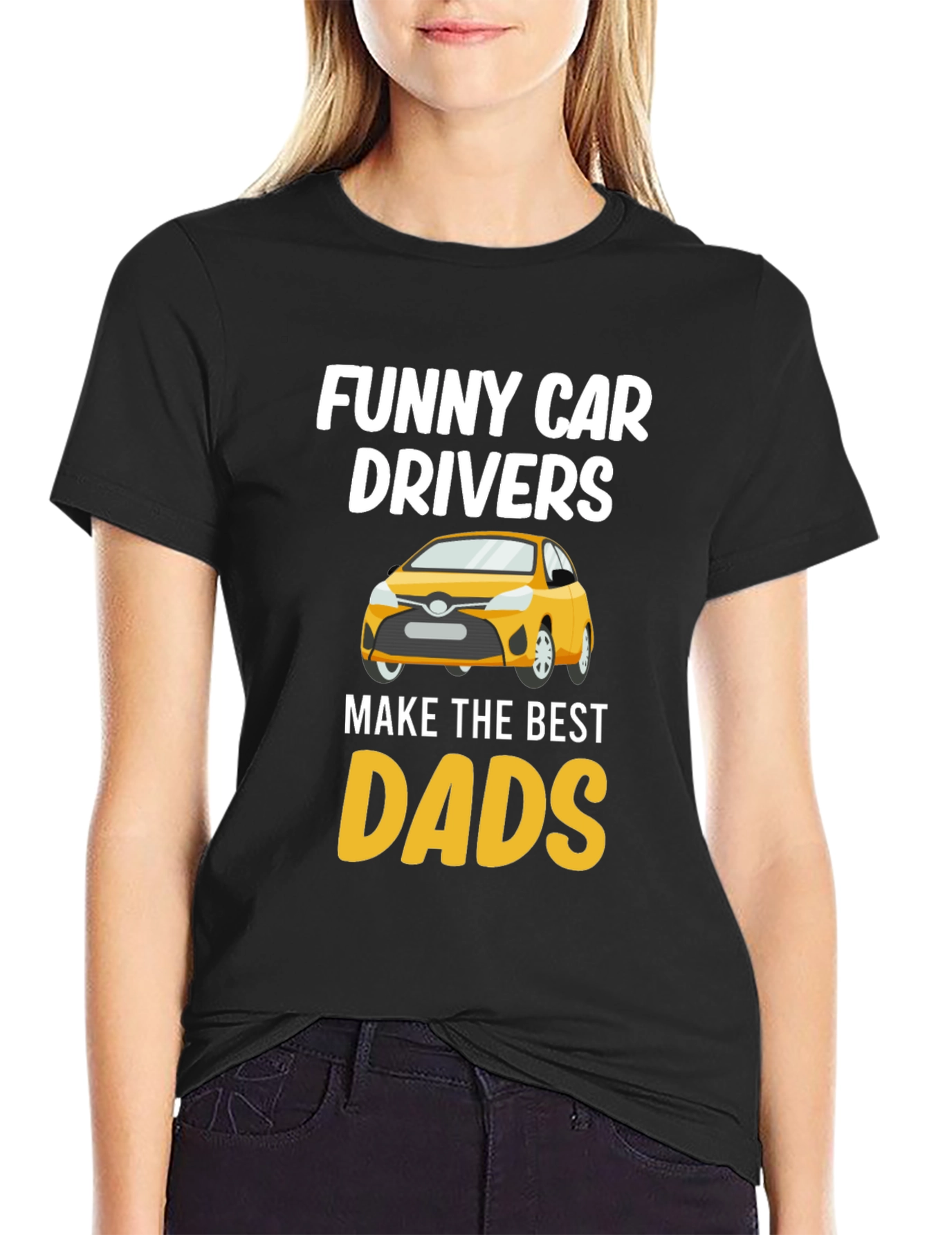 Black Funny Car Drivers Best Dads T-Shirt view 2