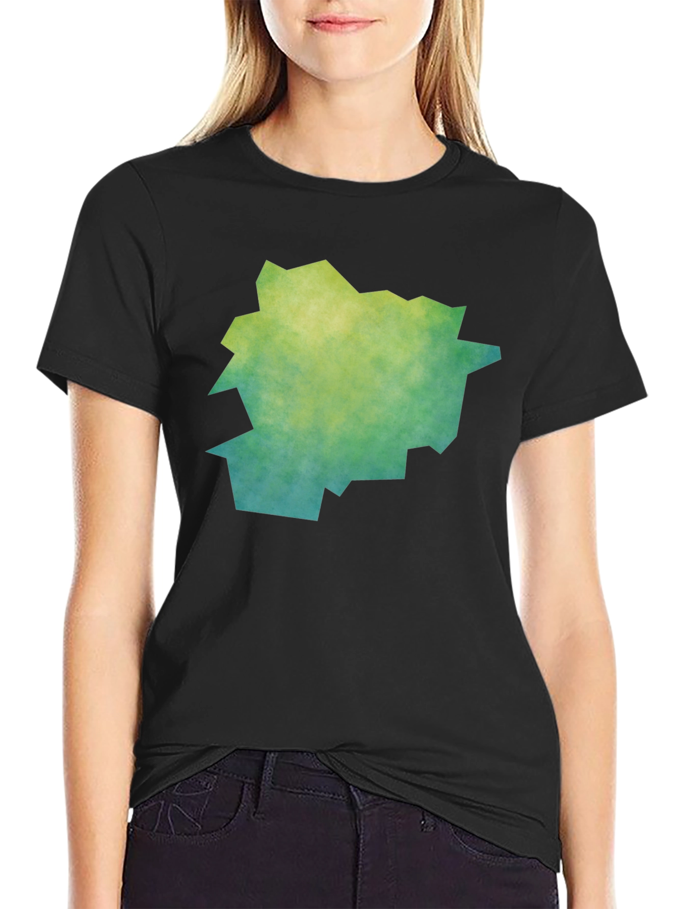 Black Abstract Graphic Tee - Trendy Men's Black T-Shirt view 2