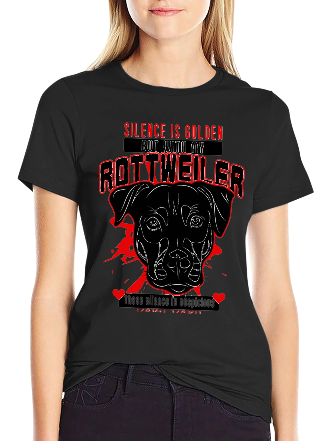 Silence is Golden Rottweiler Graphic Tee - 2