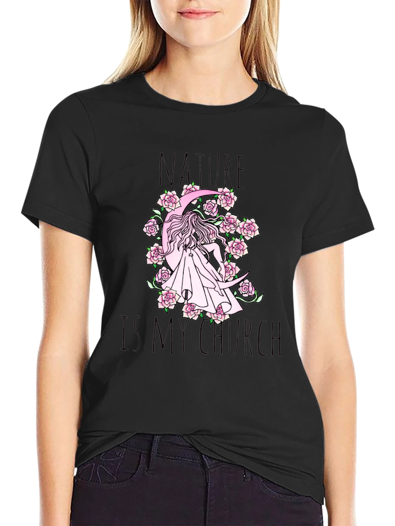 Nature Is My Church Black Graphic Tee - 2