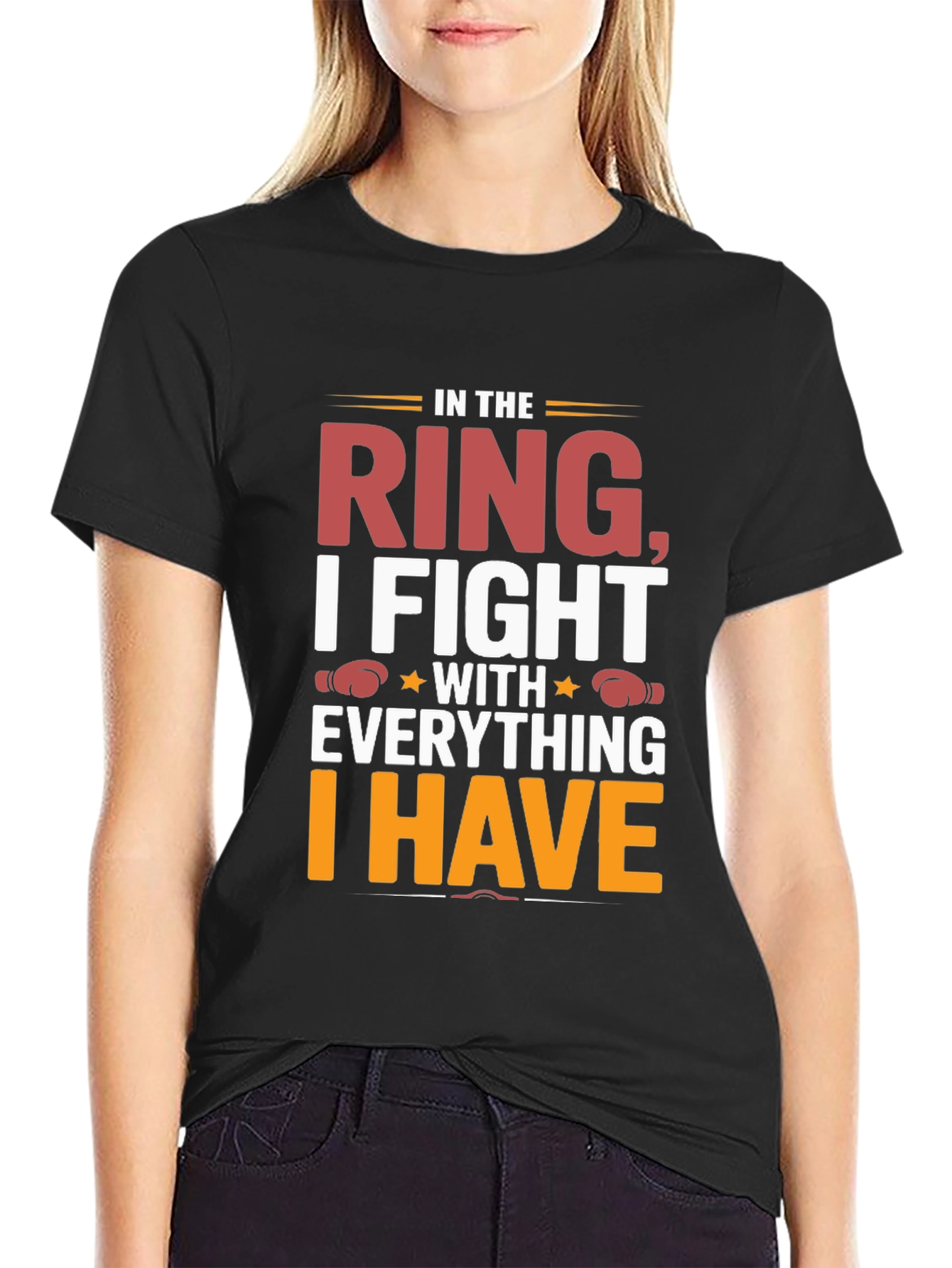 Black In The Ring I Fight Graphic T-Shirt view 2
