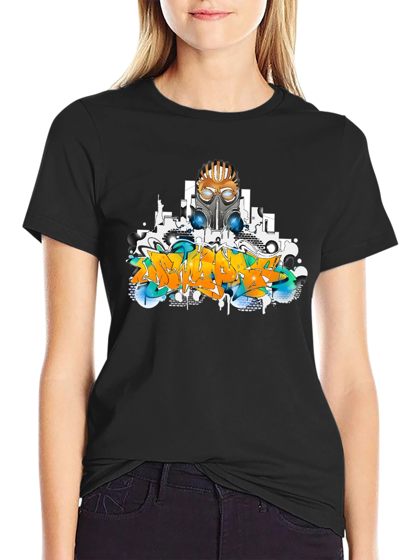 Black Urban Graffiti T-Shirt: Bold & Edgy Streetwear view 2
