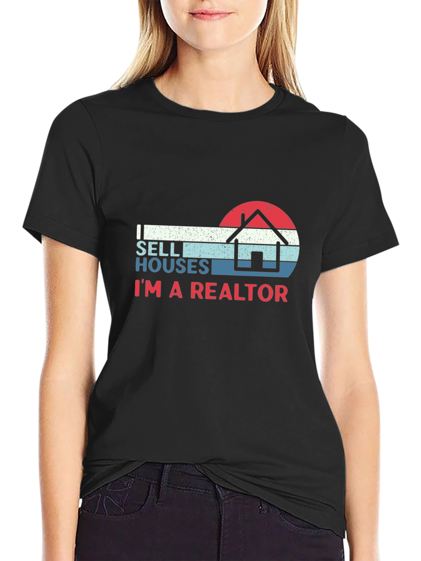 Black Sell Houses I'm a Realtor Black T-Shirt view 2