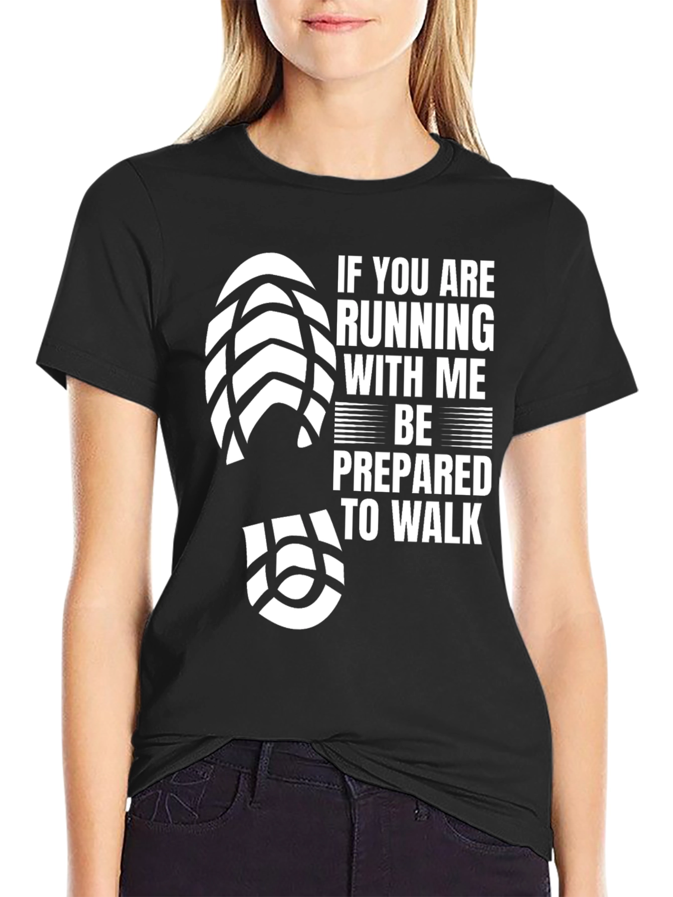 Black Running Humor T-Shirt - Be Prepared to Walk view 2