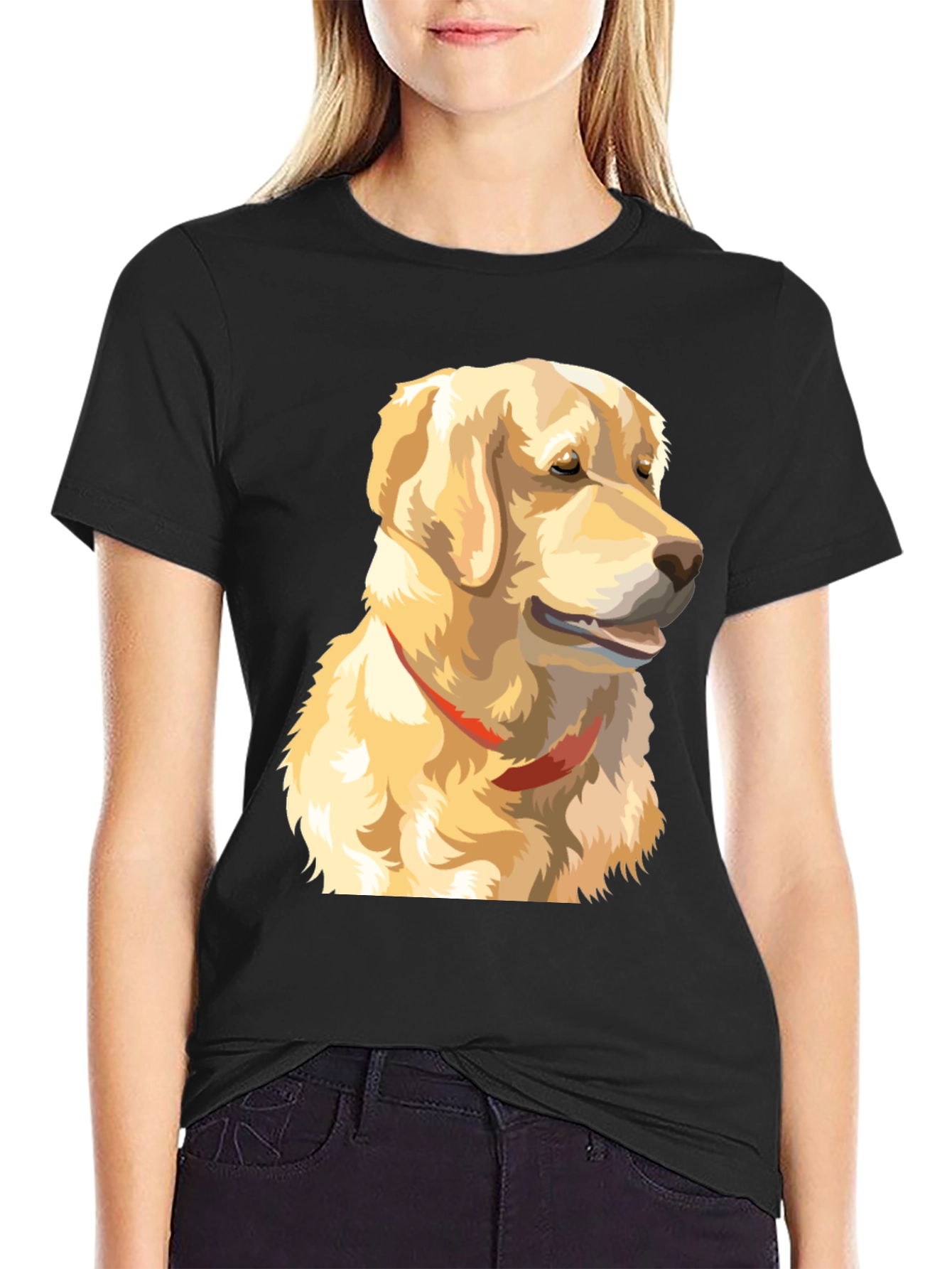 Black Golden Retriever Graphic T-Shirt view 2