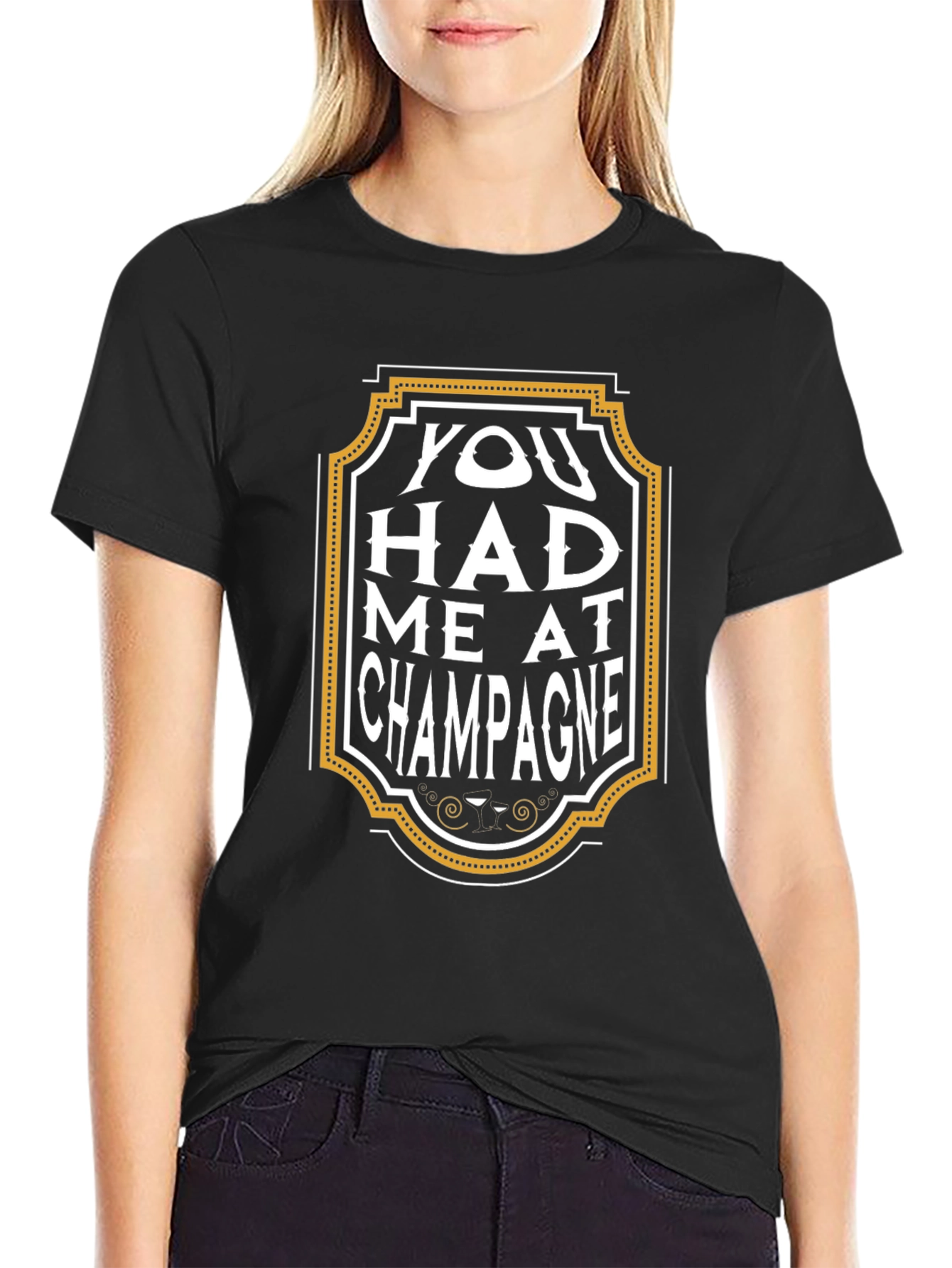 Black You Had Me at Champagne Graphic Tee view 2